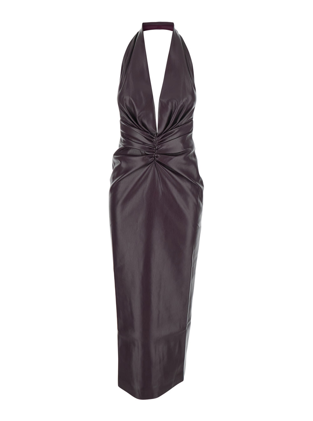 The Andamane Zendaya Dress In Bordeaux Polyester In Black