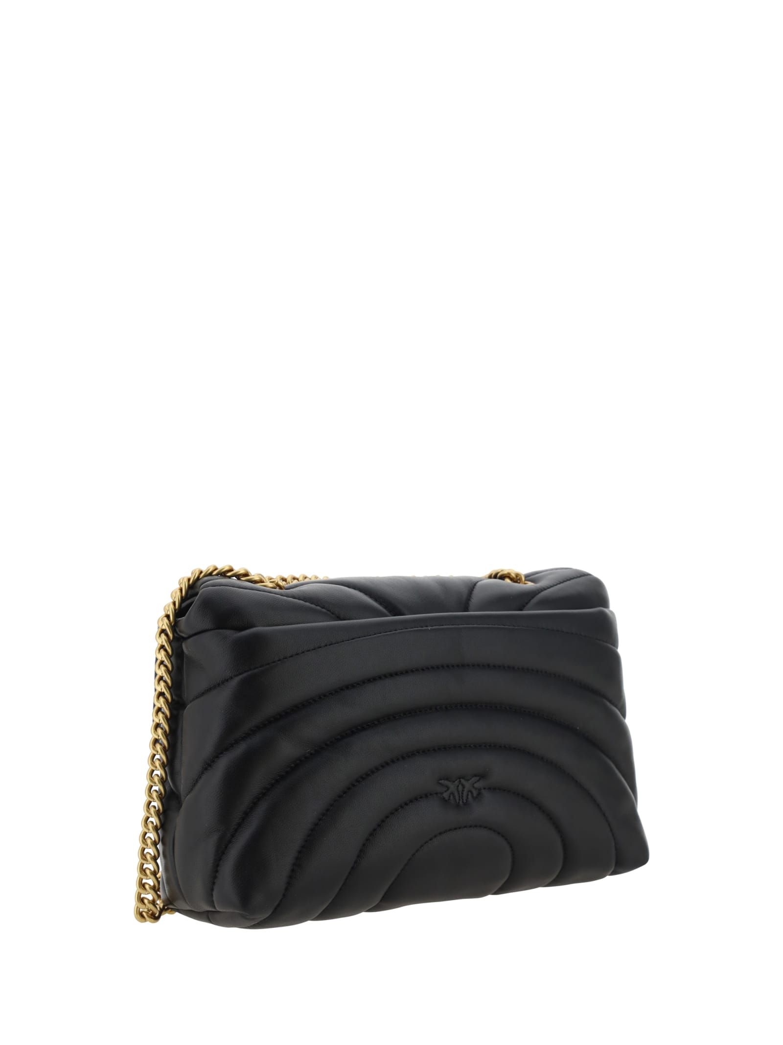 Shop Pinko Love Shoulder Bag In Nero-antique Gold