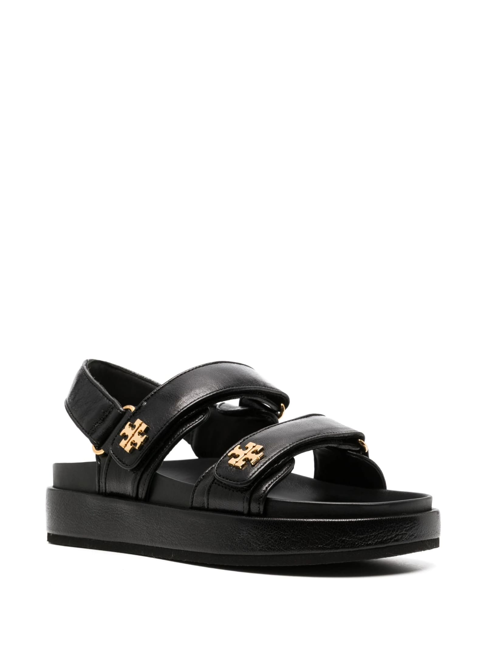 Shop Tory Burch Kira Sporty Sandals In Black Leather