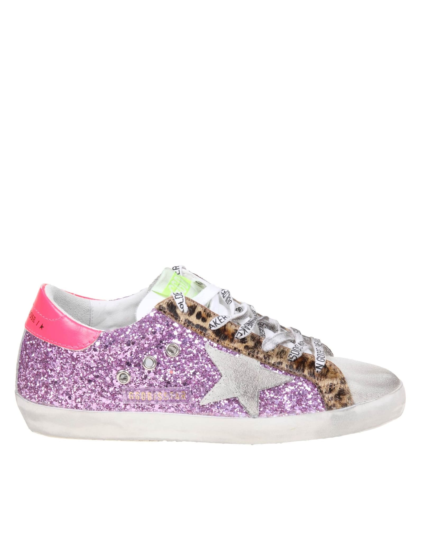 Buy Golden Goose Sneakerssuper Star Glitter Pink online, shop Golden Goose shoes with free shipping