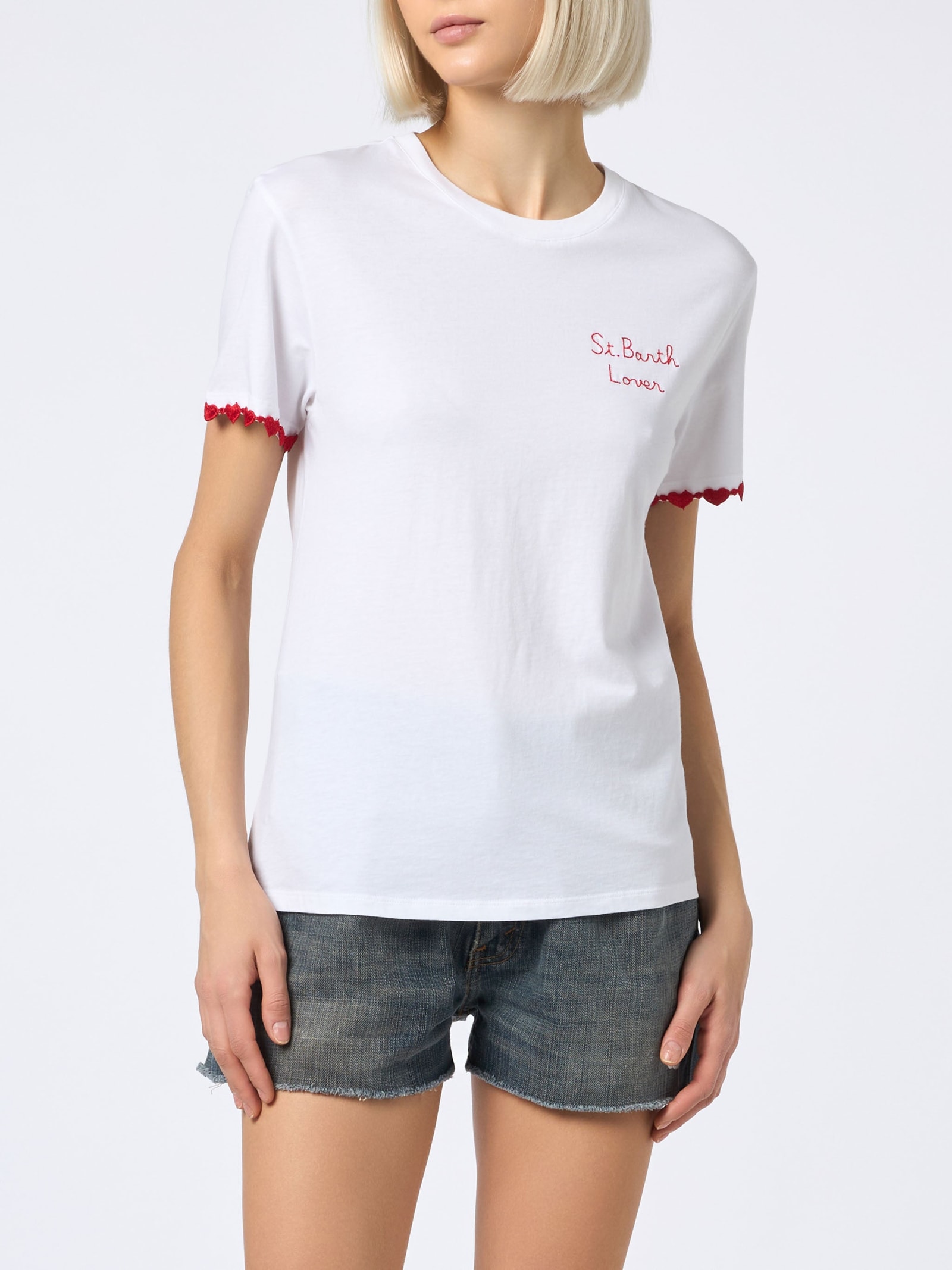 Mc2 Saint Barth Emilie Cotton T-shirt In White