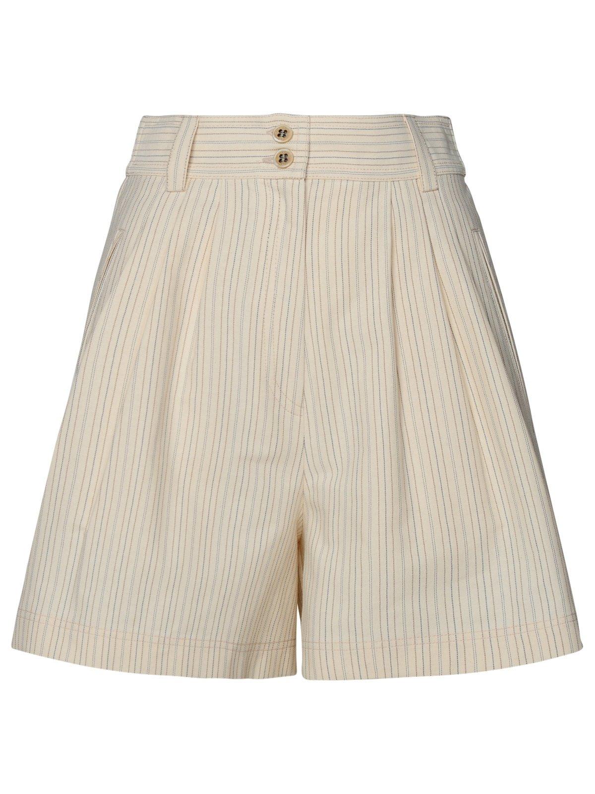 GOLDEN GOOSE HIGH-WAIST STRIPED SHORTS