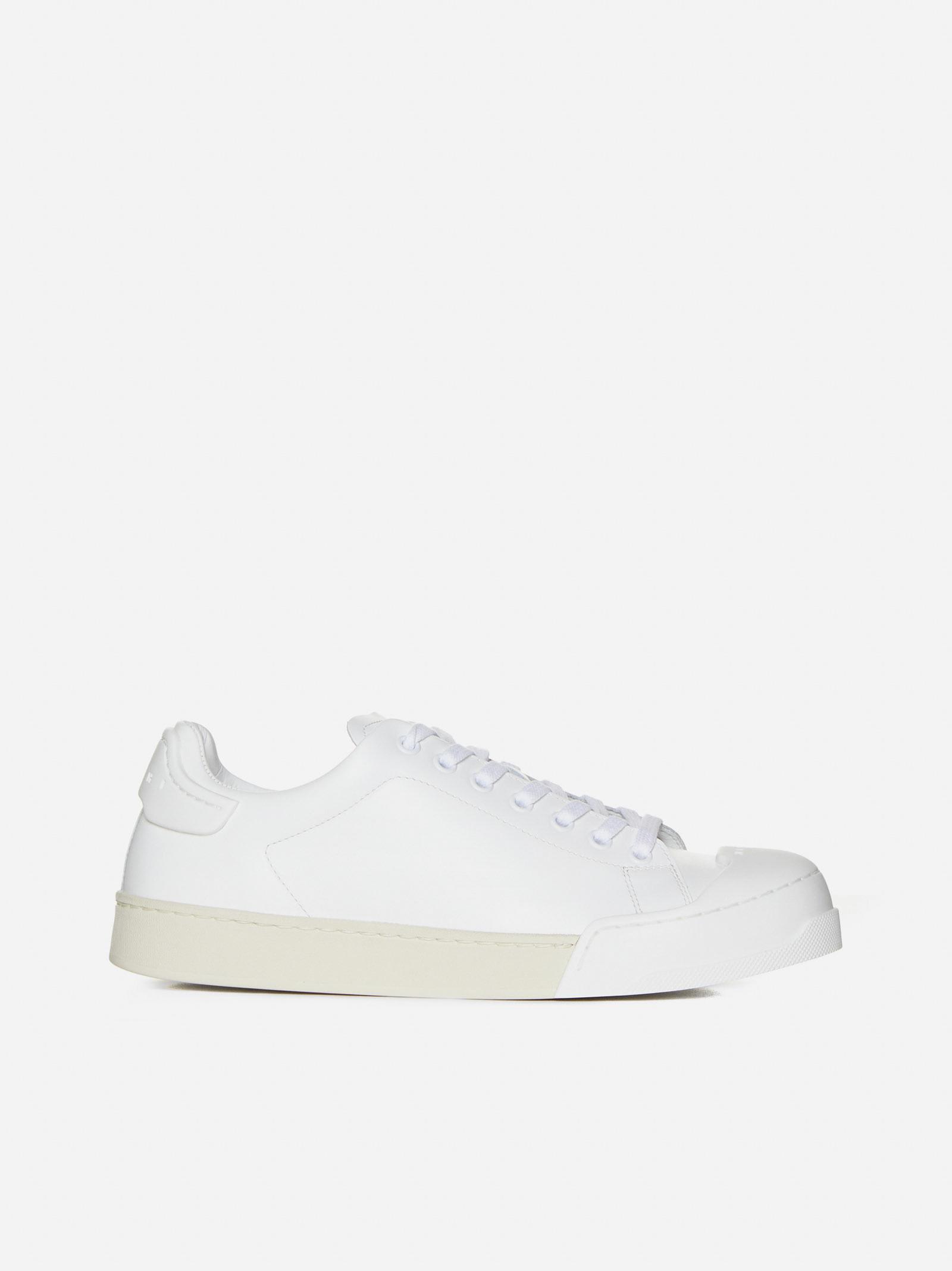 Shop Marni Dada Bumper Leather Sneakers In Bianco