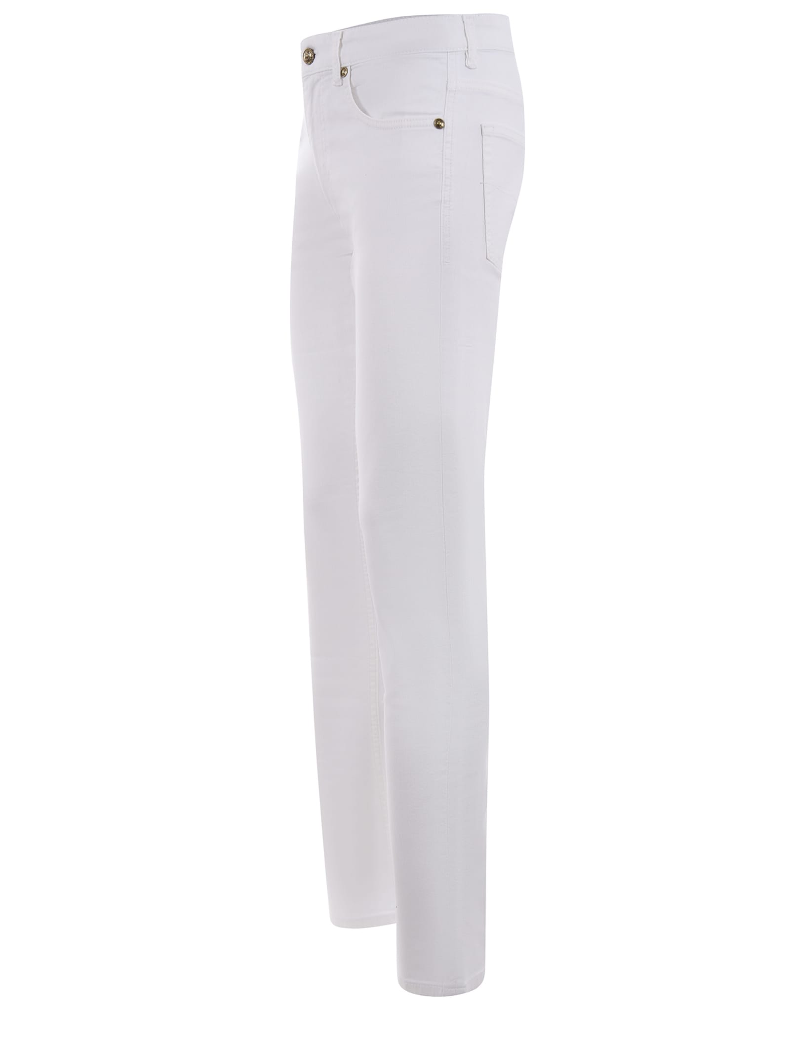 VERSACE JEANS COUTURE VERSACE JEANS COUTURE WHITE STRAIGHT TROUSERS