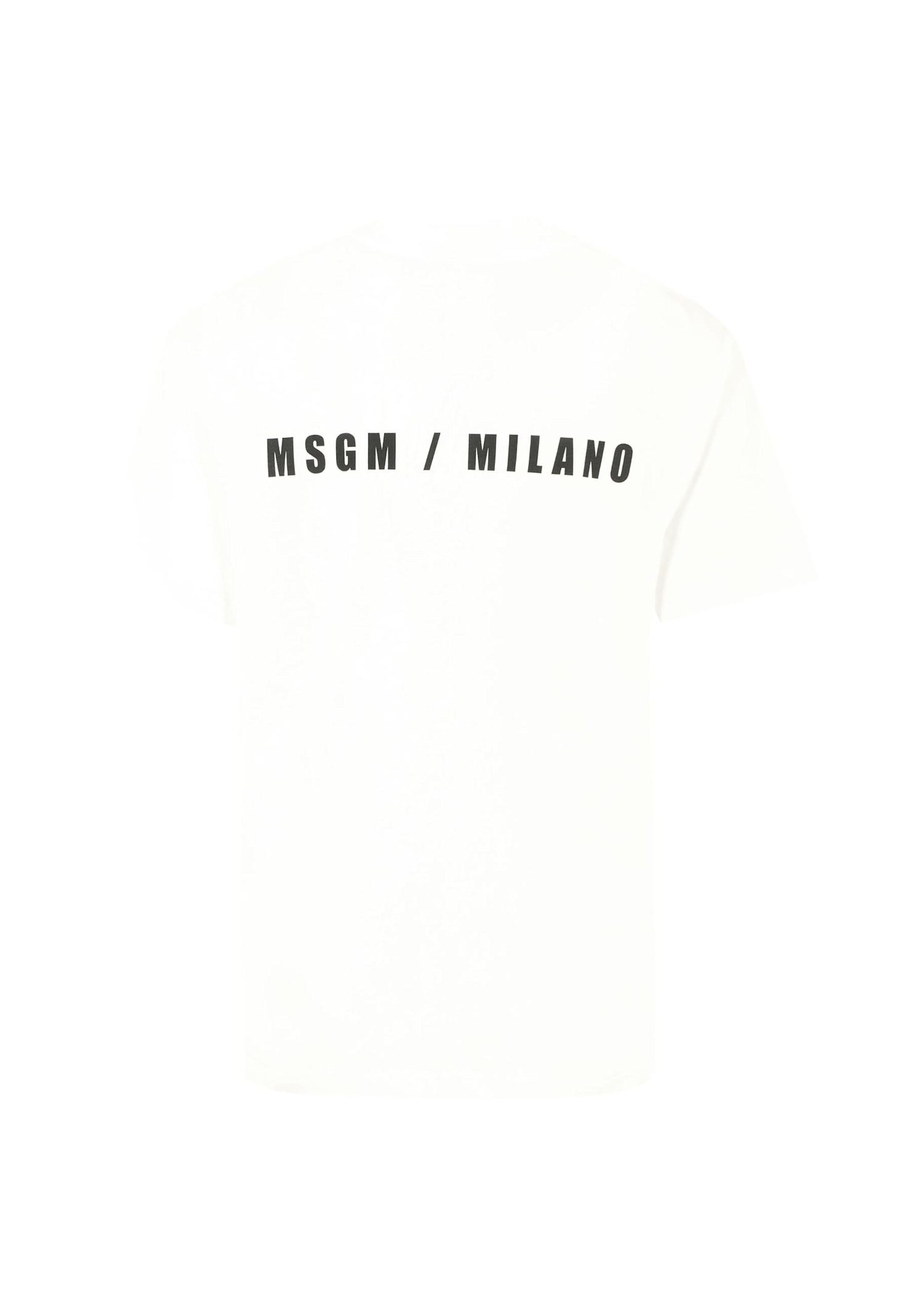 Msgm White T-shirt For Kids With Logo In White