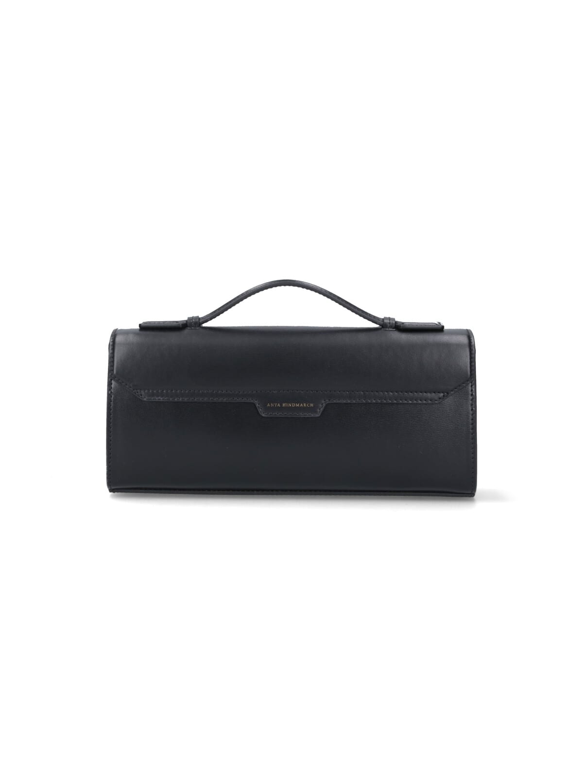 Anya Hindmarch Mortimer Top-handle Clasp Clutch In Black