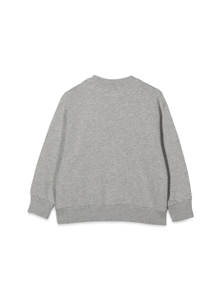 Shop Mm6 Maison Margiela Mm Ok Crewneck Sweatshirt In Grey