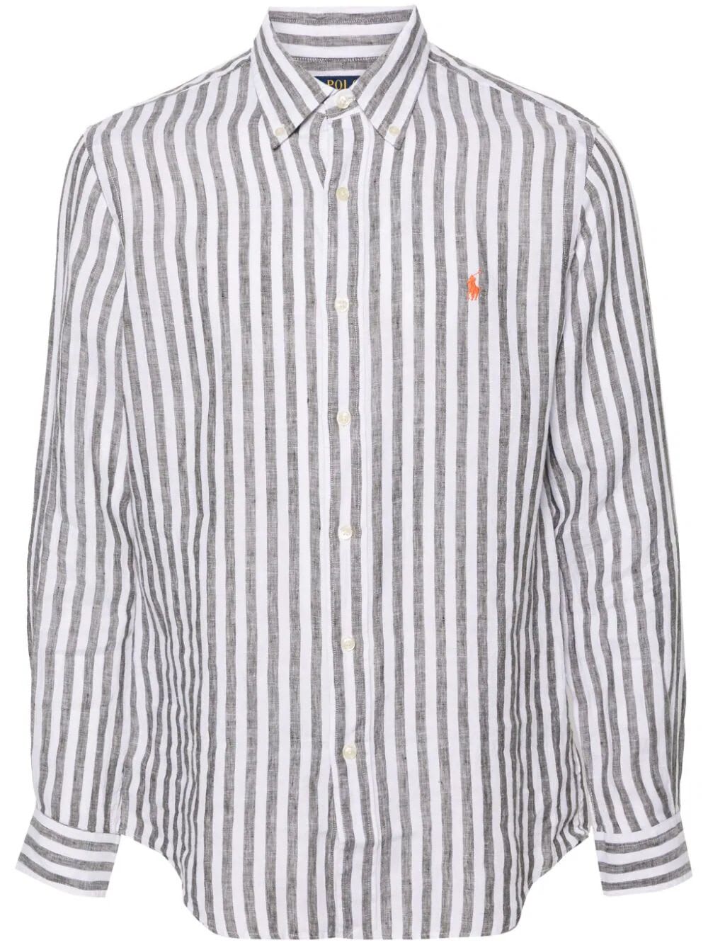 Shop Polo Ralph Lauren Striped Shirt In B Olive White