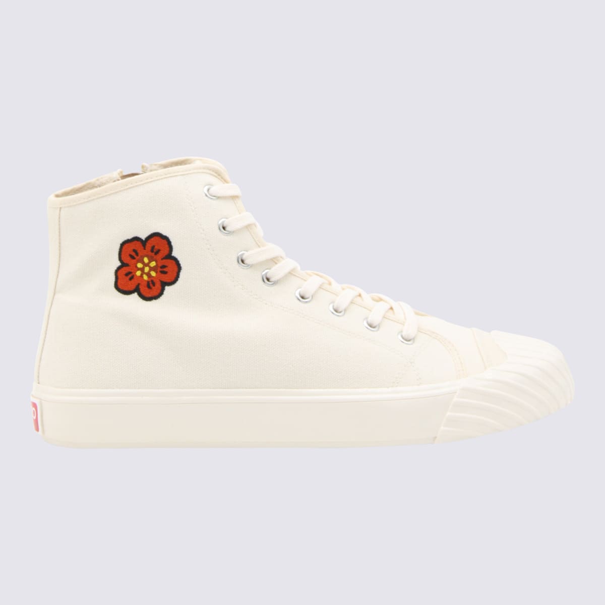Shop Kenzo White Canvas Sneakers