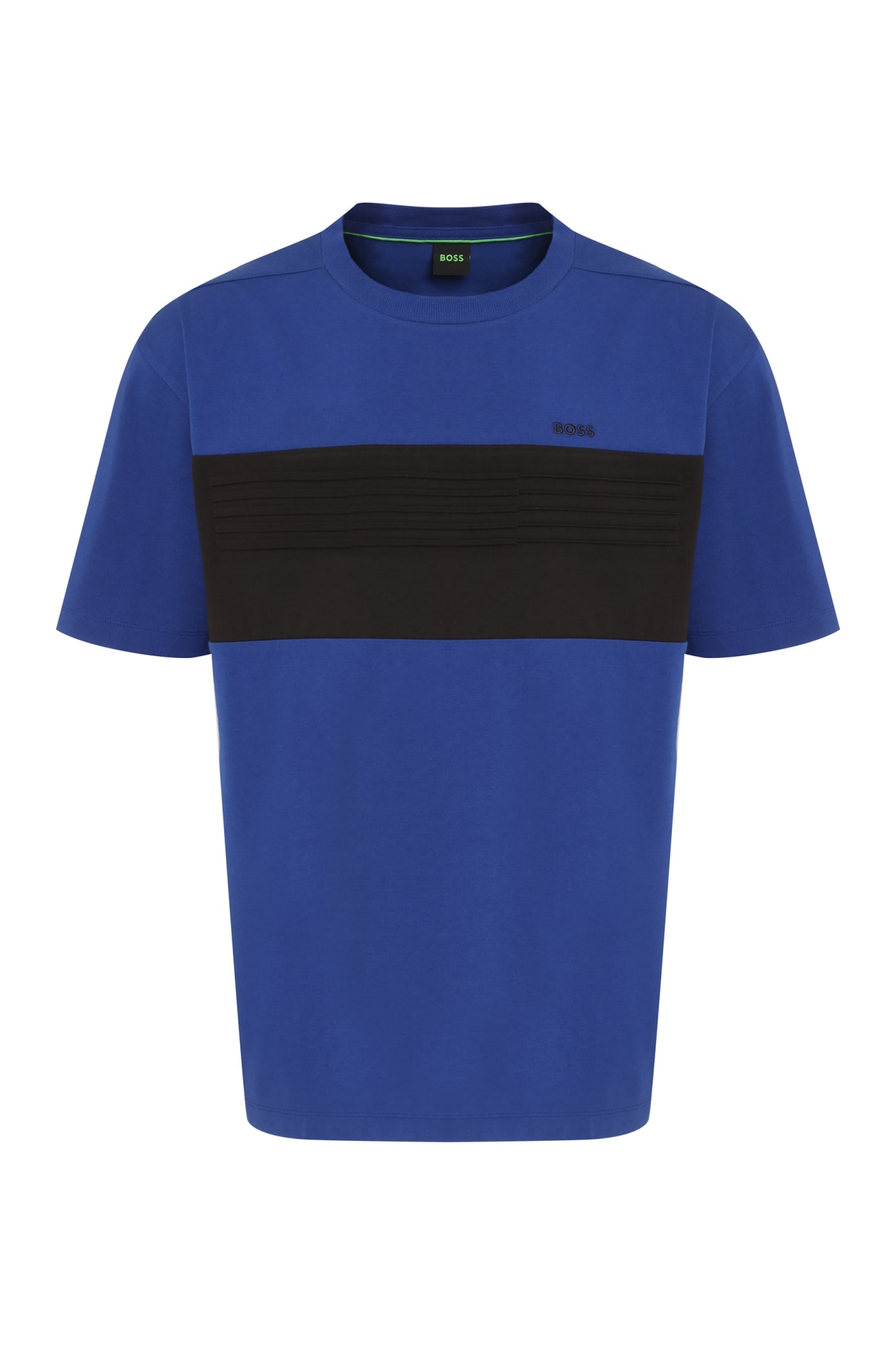 Shop Hugo Boss Cotton Crew-neck T-shirt In Blue