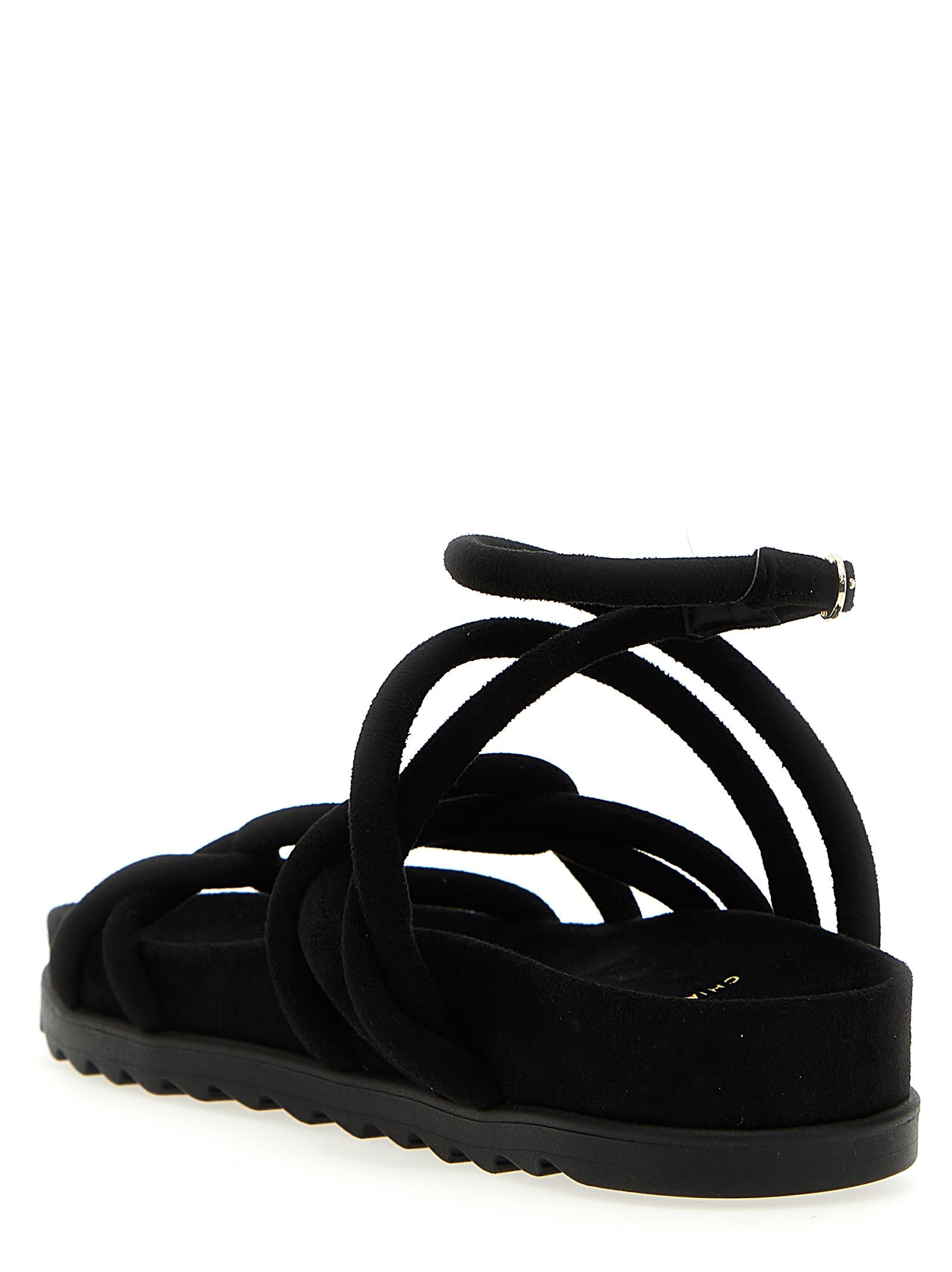 Shop Chiara Ferragni Cable Sandals In Black