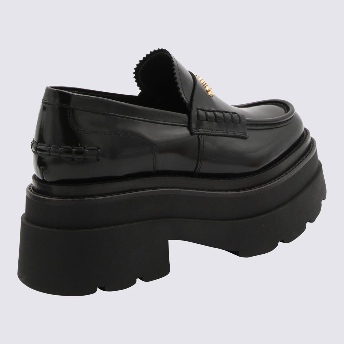 Shop Alexander Wang Black Leather Carter Loafers