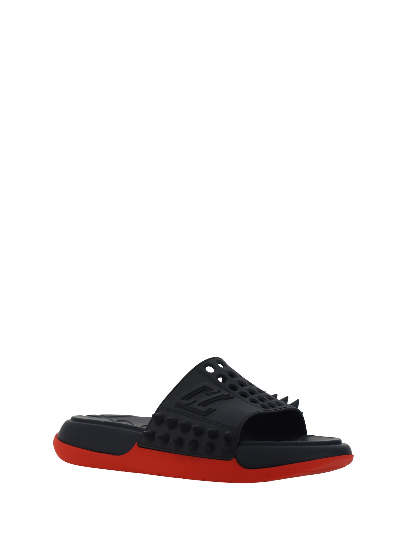Christian Louboutin Louboutin Men Take It Easy Flat Rubber In Black