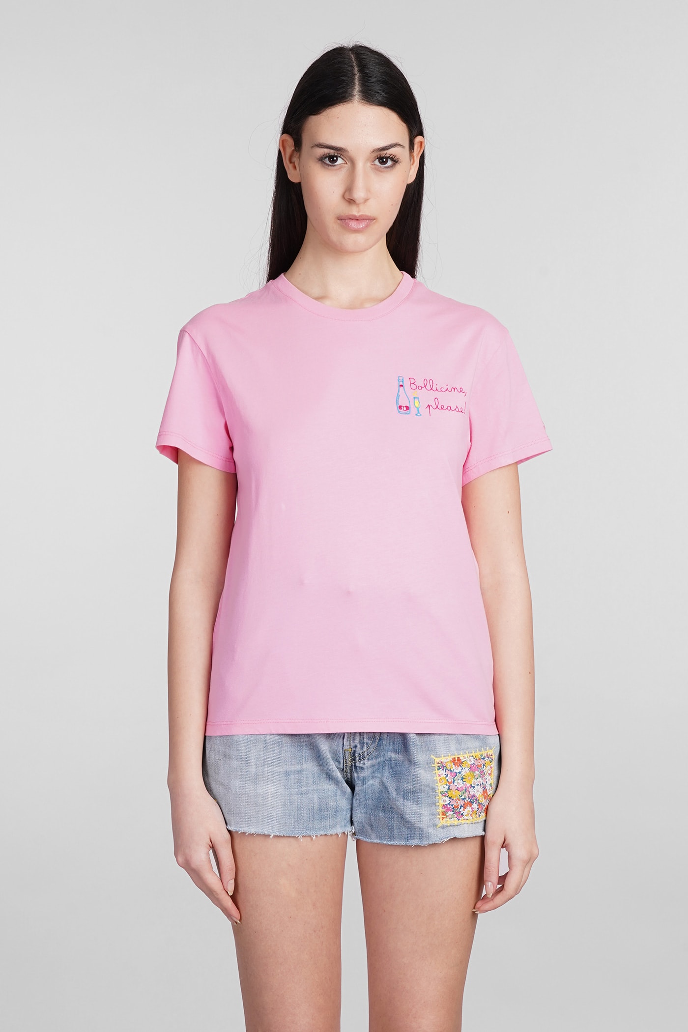 Shop Mc2 Saint Barth Emilie T-shirt In Rose-pink Cotton