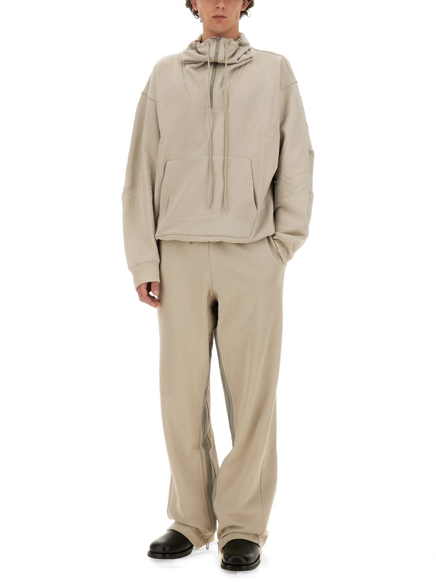 Shop Helmut Lang Jogging Pants With Zipper In Grey