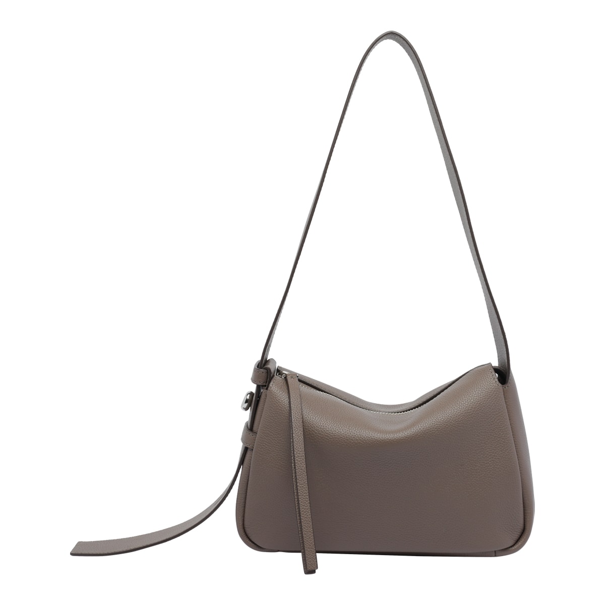 Tory Burch Romy Zip-fastening Leather Shoulder Bag In Neutral
