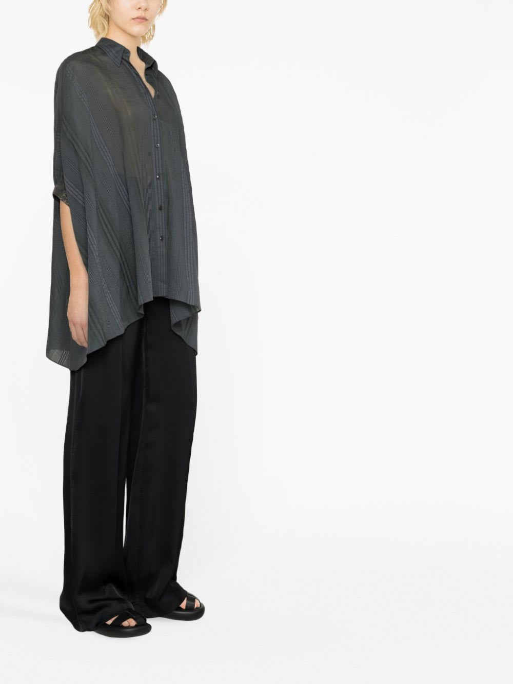 Brunello Cucinelli Silk And Cotton Blend Shirt In Black