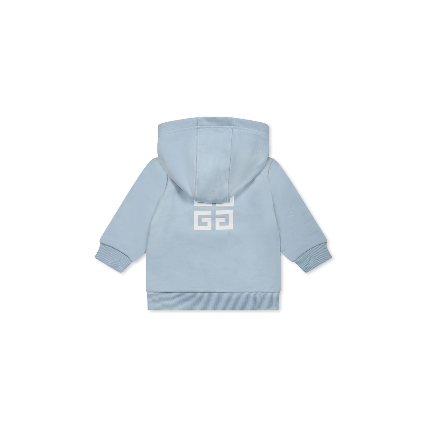 Givenchy Light Blue Sweatshirt For Baby Boy With White Logo In Light Blue