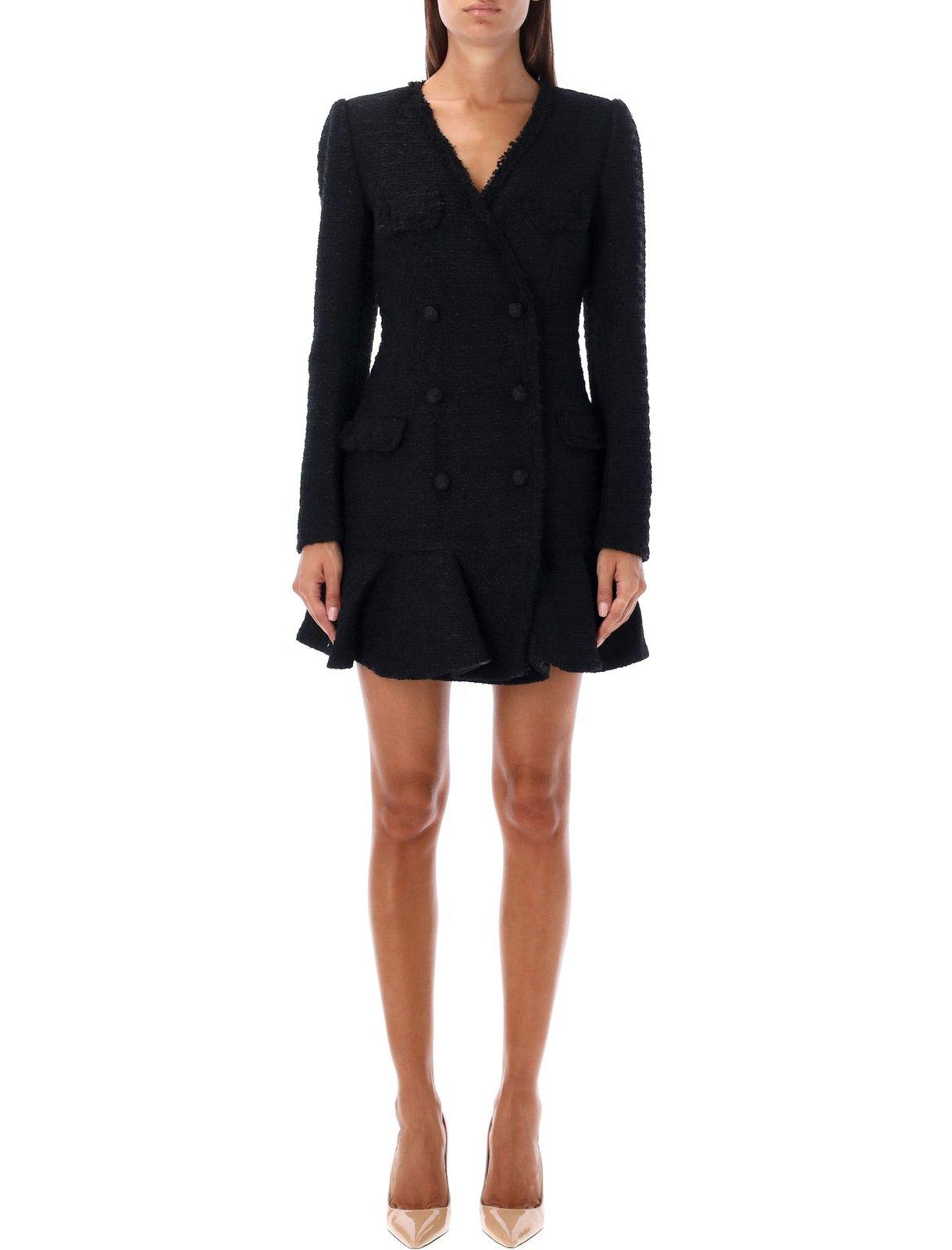 self-portrait Double-breasted Peplum Hem Mini Dress