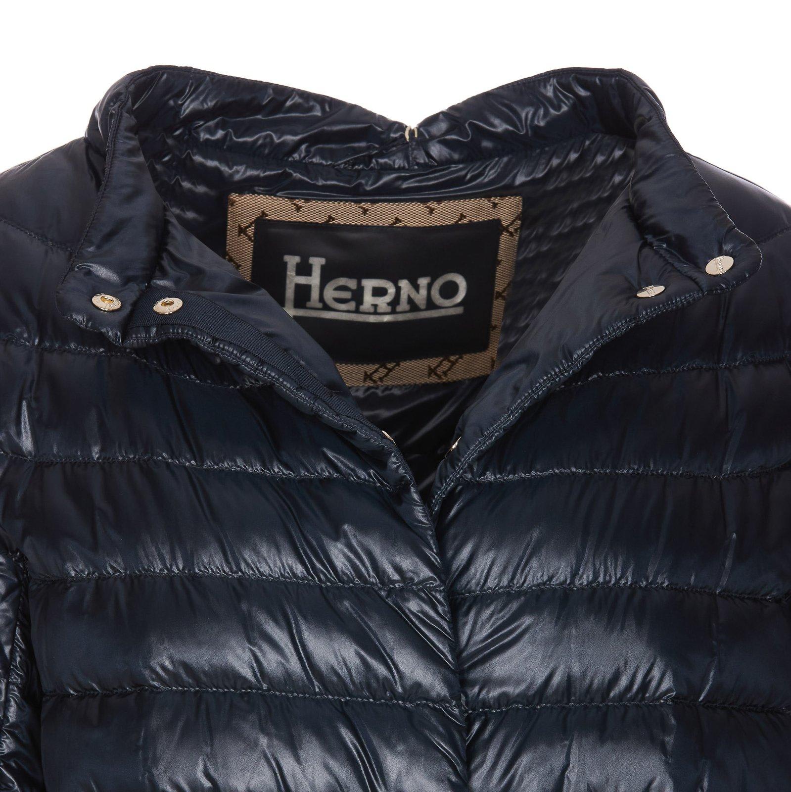 Shop Herno Mock Neck Puffer Jacket In Blue