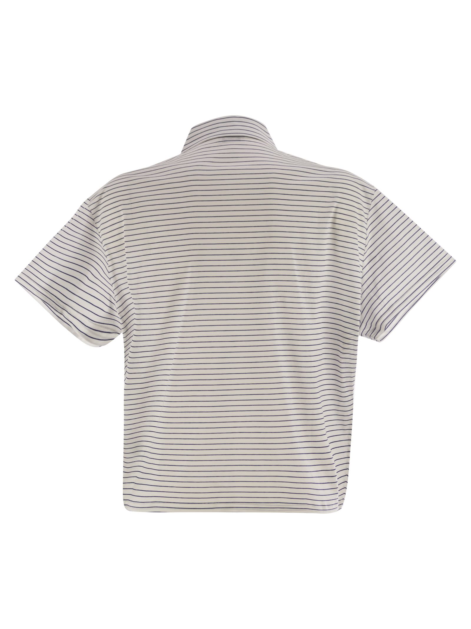 Shop Peserico Striped Cotton Jersey Polo Shirt