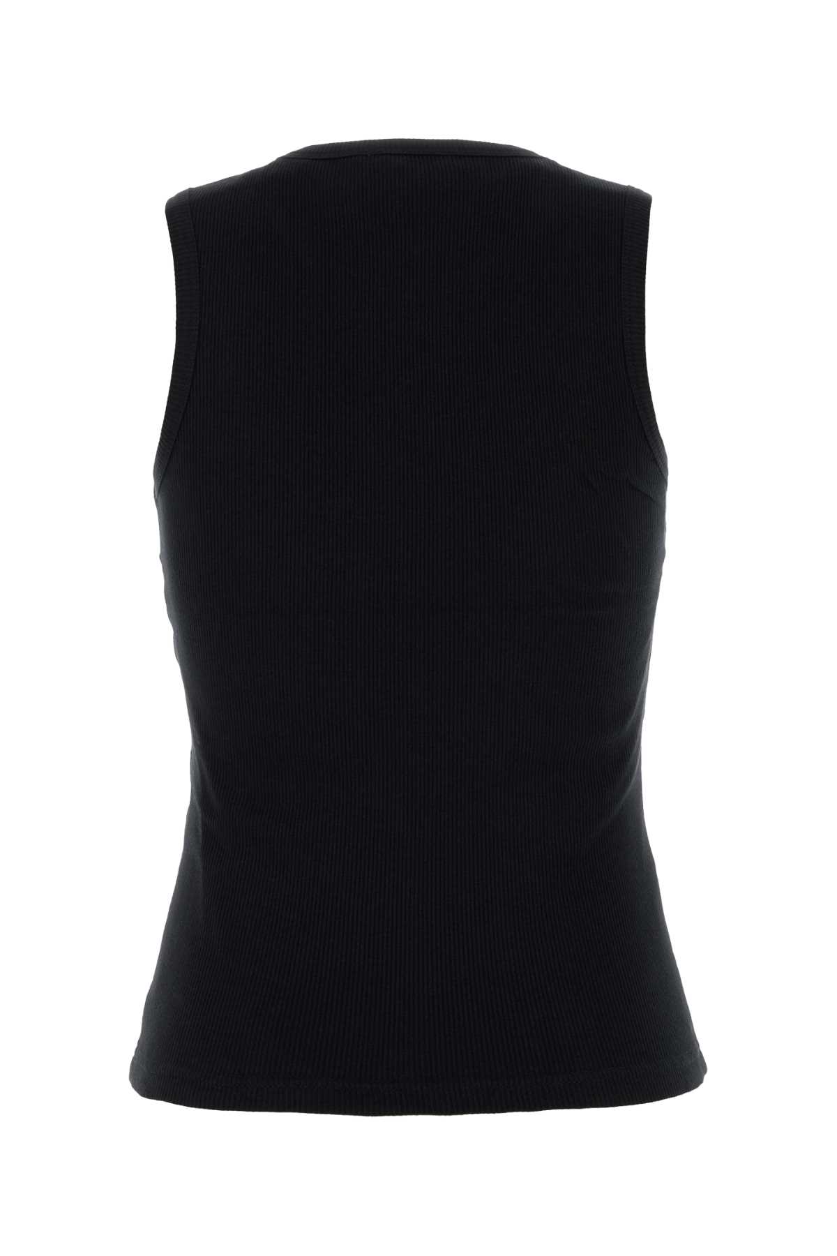 Jw Anderson Black Cotton Tank Top In Black