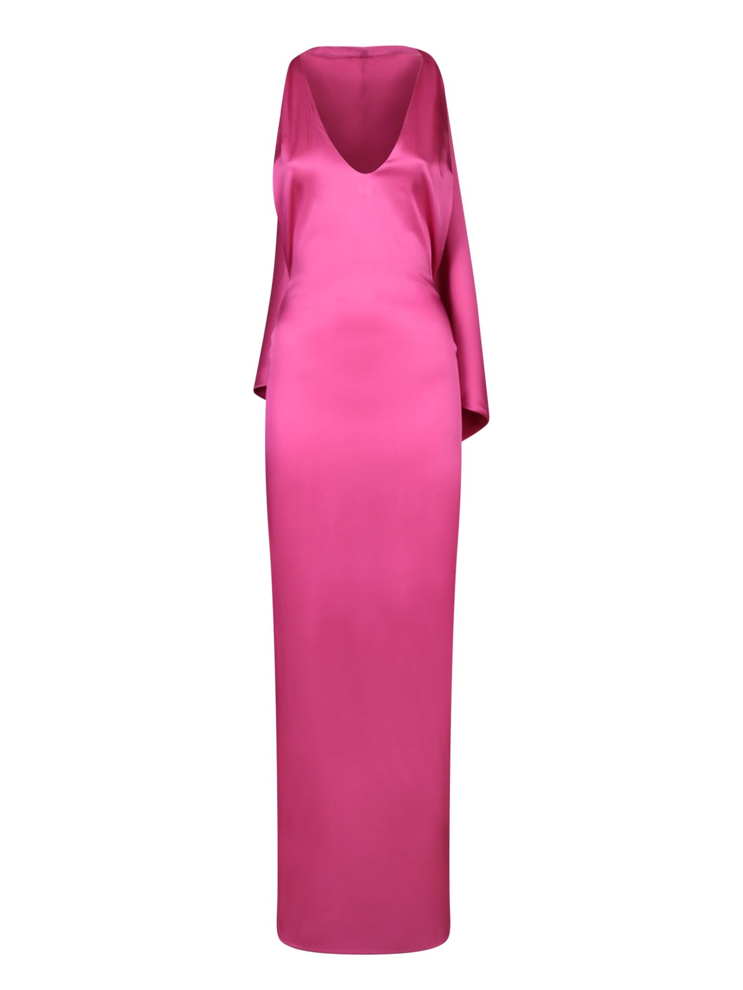 Pink Viscose Long Halter Dress
