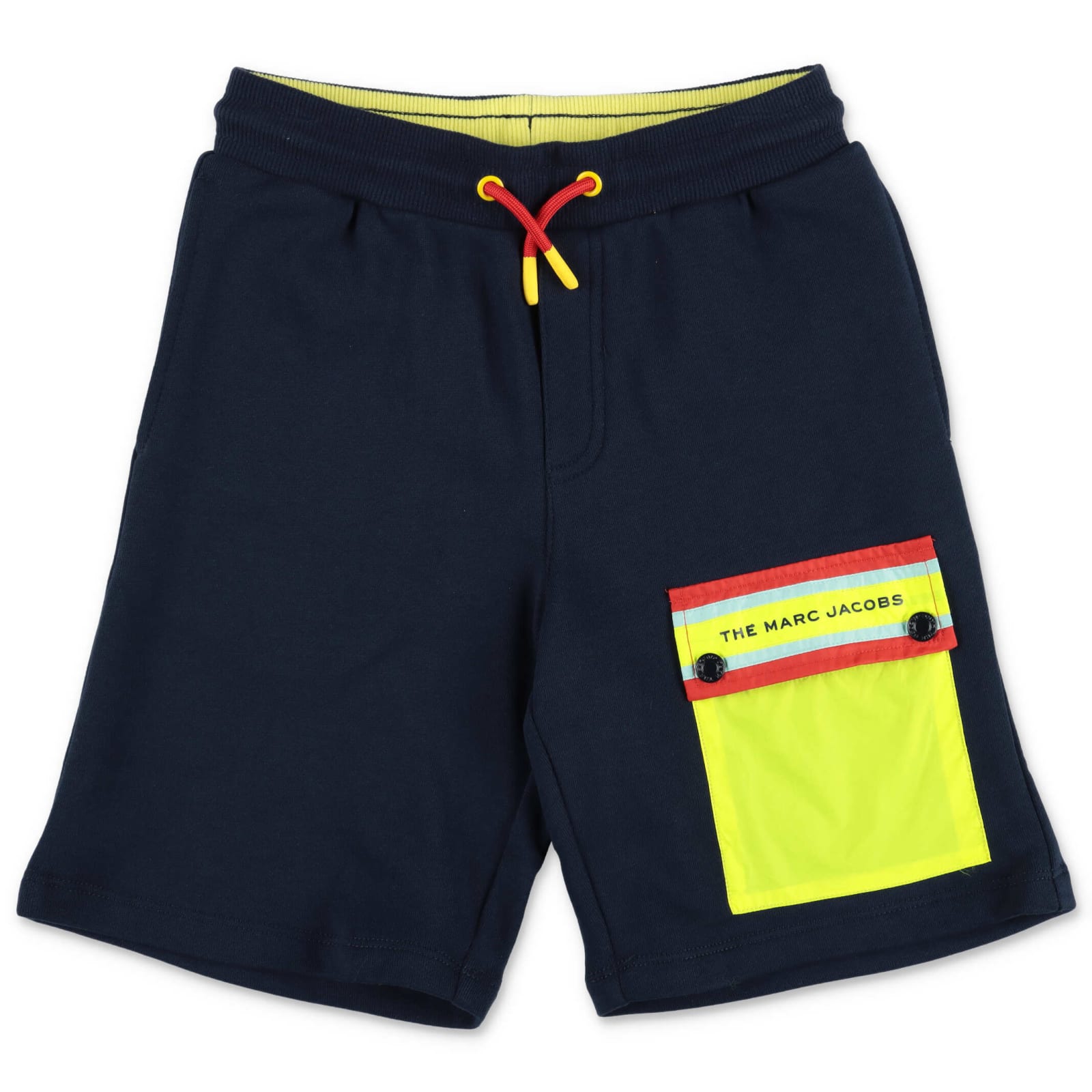 Little Marc Jacobs Shorts Blu Navy In Felpa Di Cotone