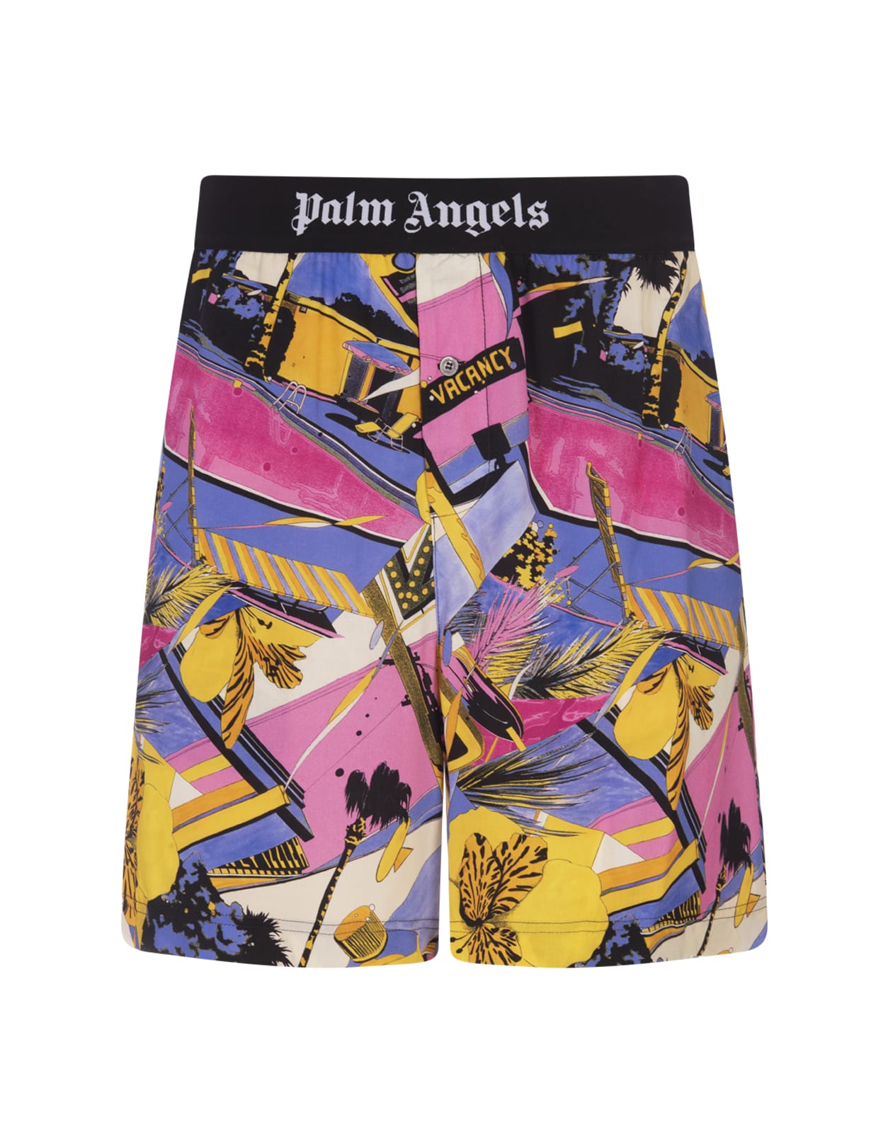 Palm Angels Miami Flower Deck Shorts In Multicolour