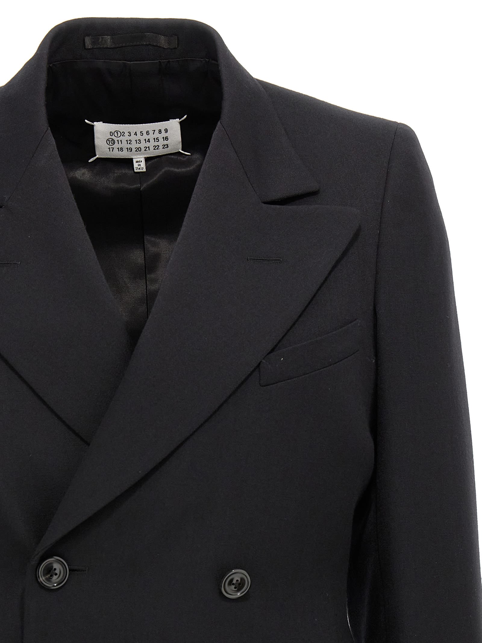 Shop Maison Margiela Double-breasted Blazer In Black