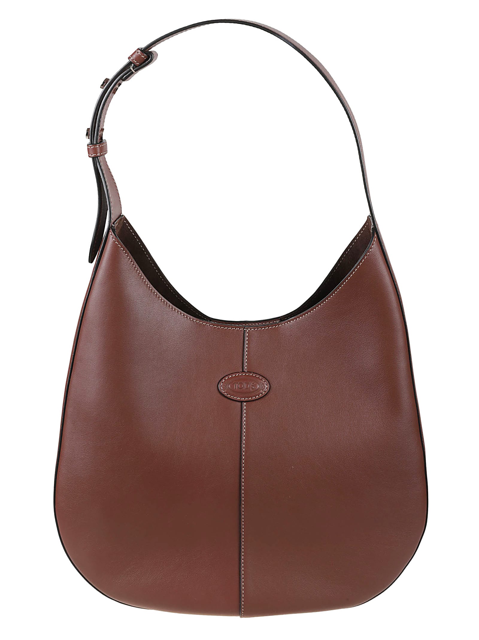 Tod's Logo Adjustable Strap Tote In Brown