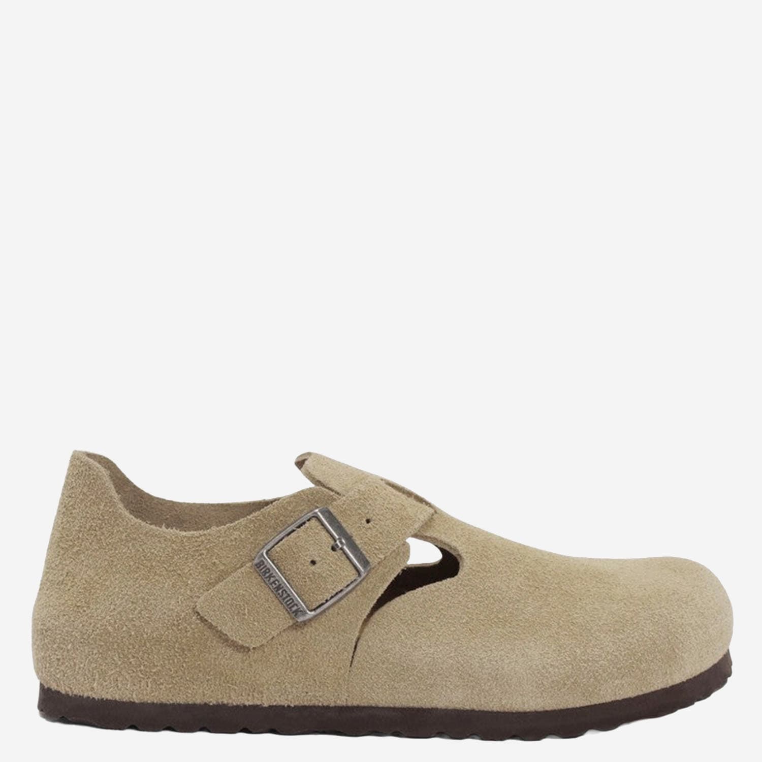 Birkenstock London Suede Mules In Neutral