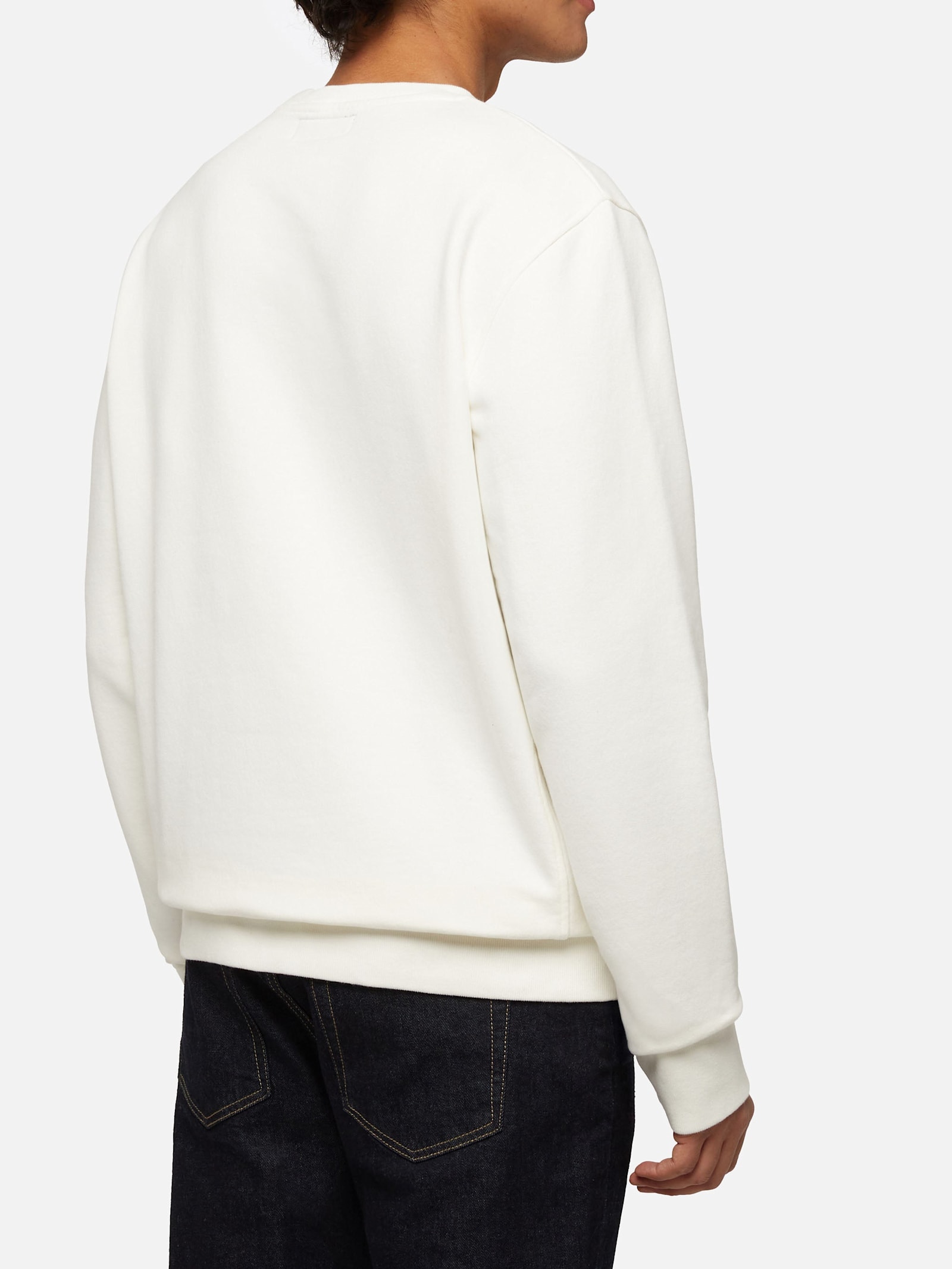 Mc2 Saint Barth Cotton Fleece Sweatshirt Soho With Aspen Postcard Print In White