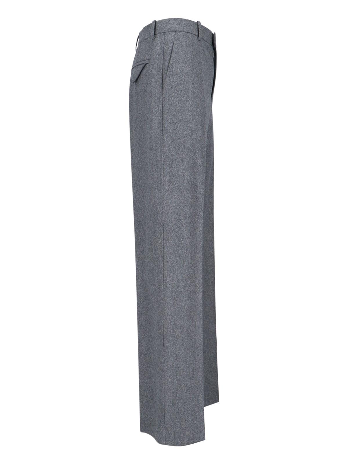 Shop Bottega Veneta Straight Flannel Pants In Grey