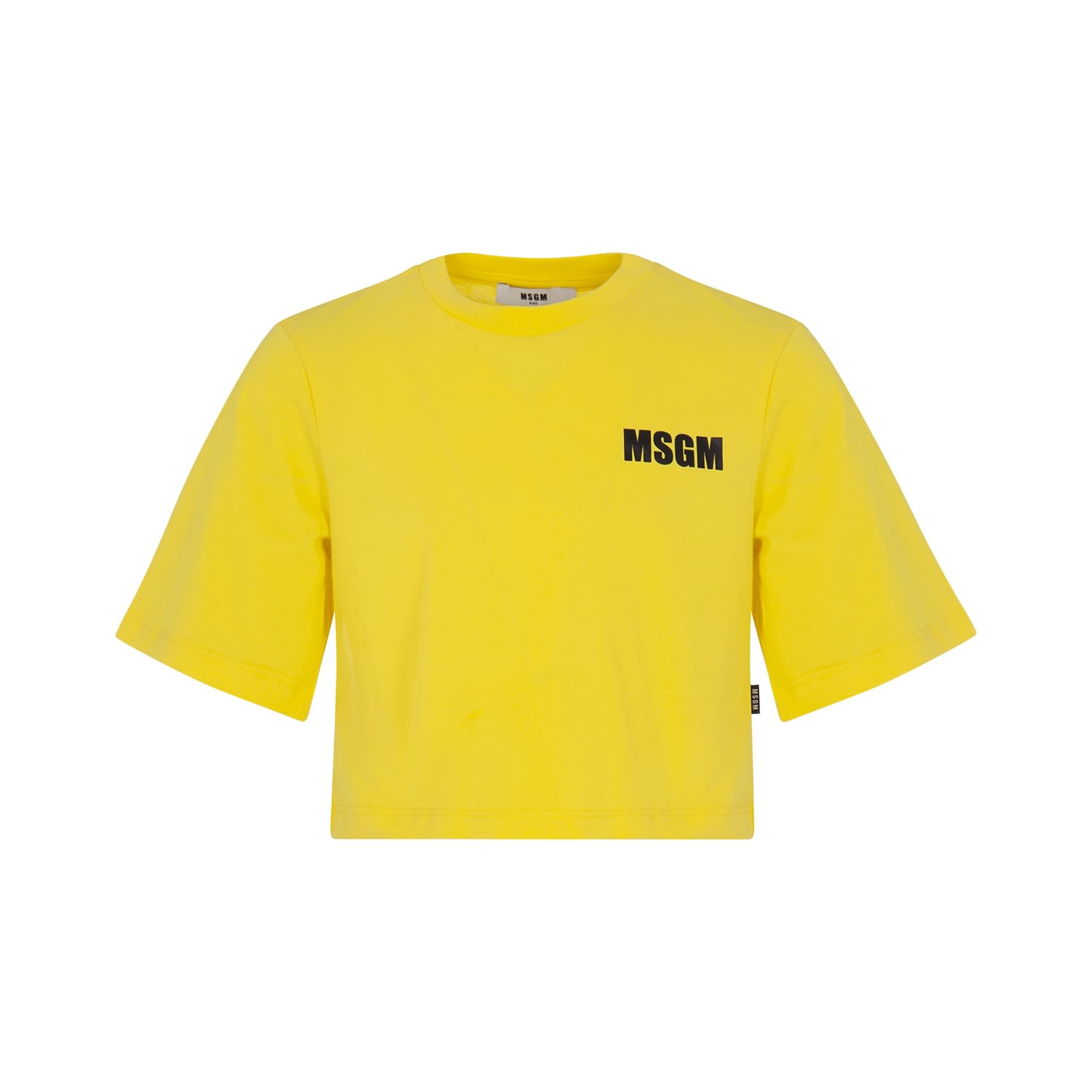 Msgm Kids' T-shirt Con Stampa In Yellow