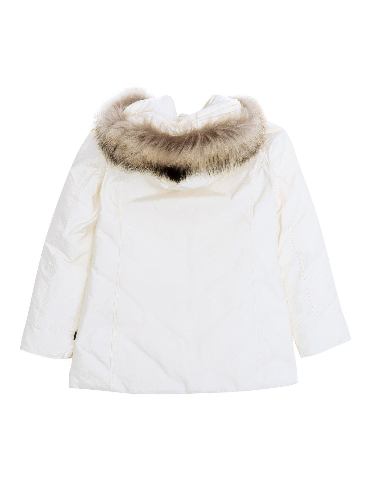 Woolrich Long-sleeved Hooded Jacket In White