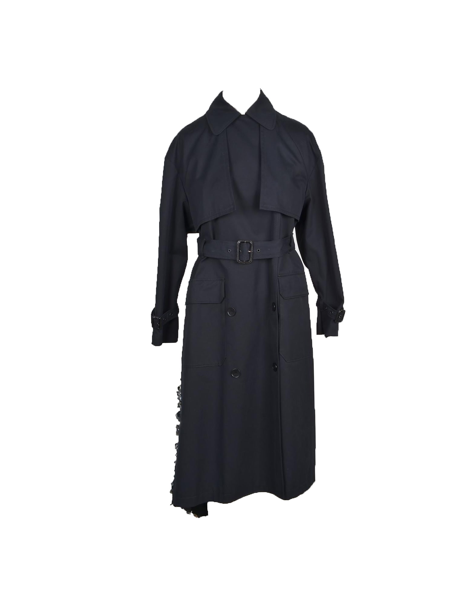 Msgm Womens Black Trench Coat