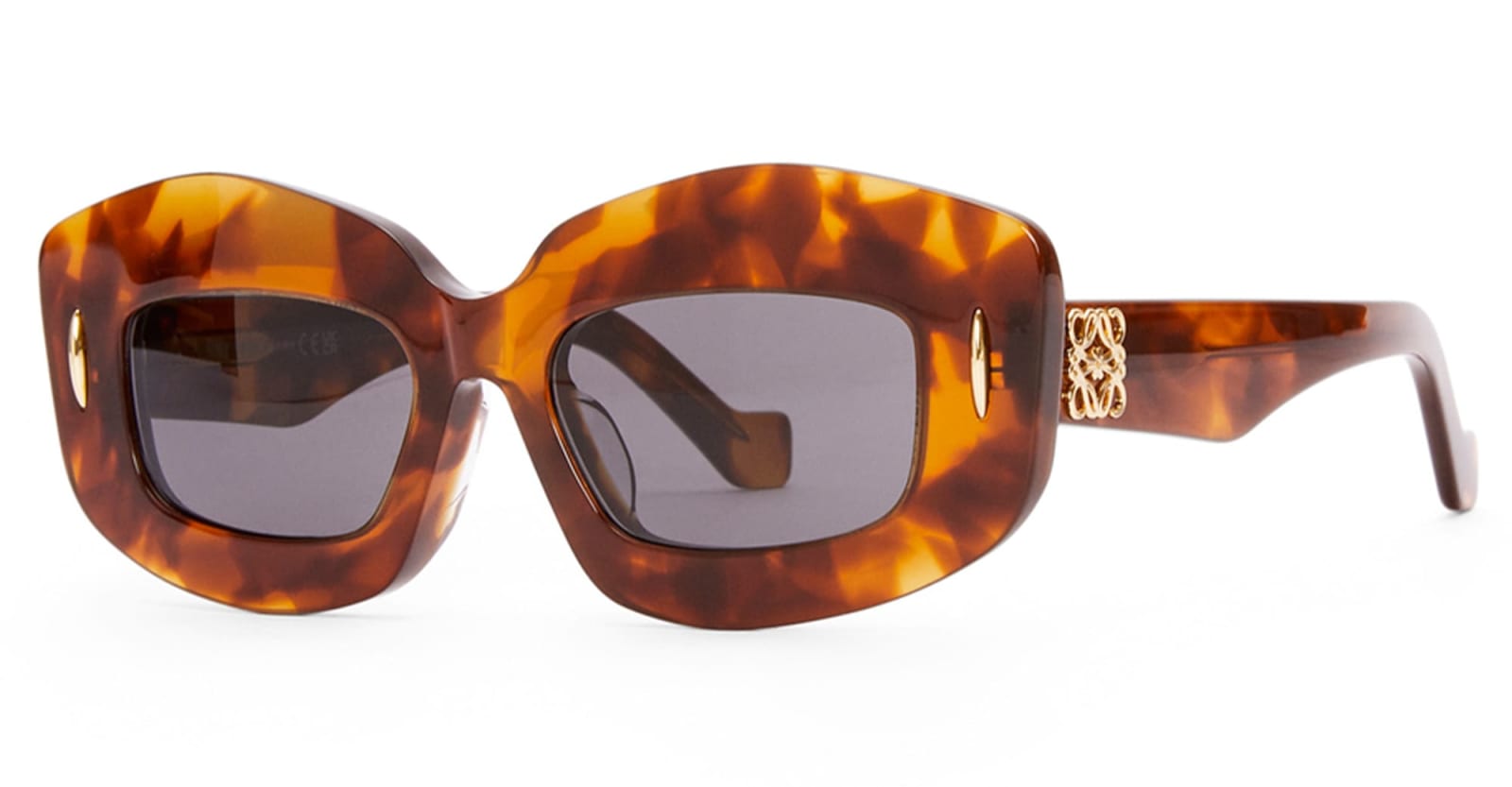 Loewe Lw40114i - Flamed Havana Sunglasses In Black Shine