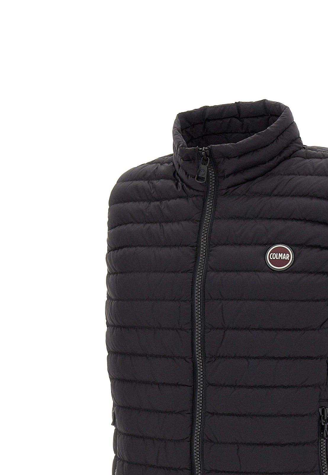 Shop Colmar Logo-patch Zipped Padded Gilet In Black