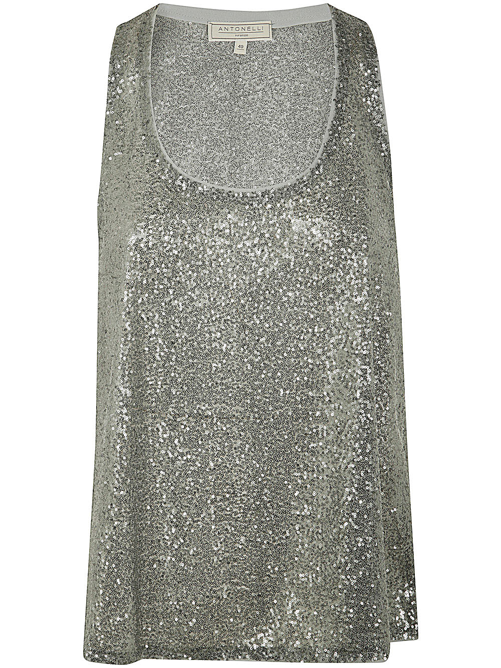 Shop Antonelli Cecil Top With Paillettes In Silver