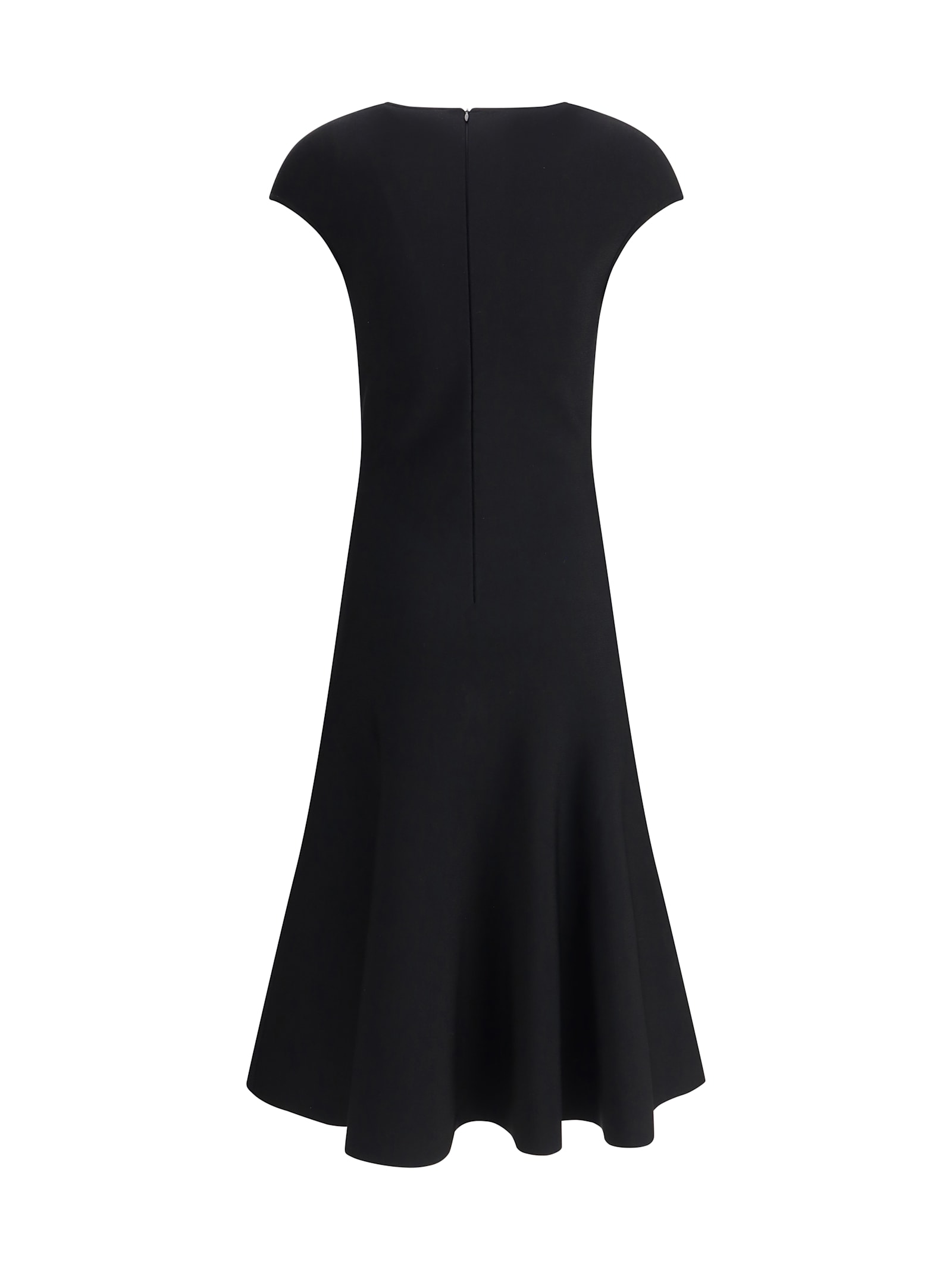 Alexander Mcqueen Flared Square-neck Knit Midi Dress
