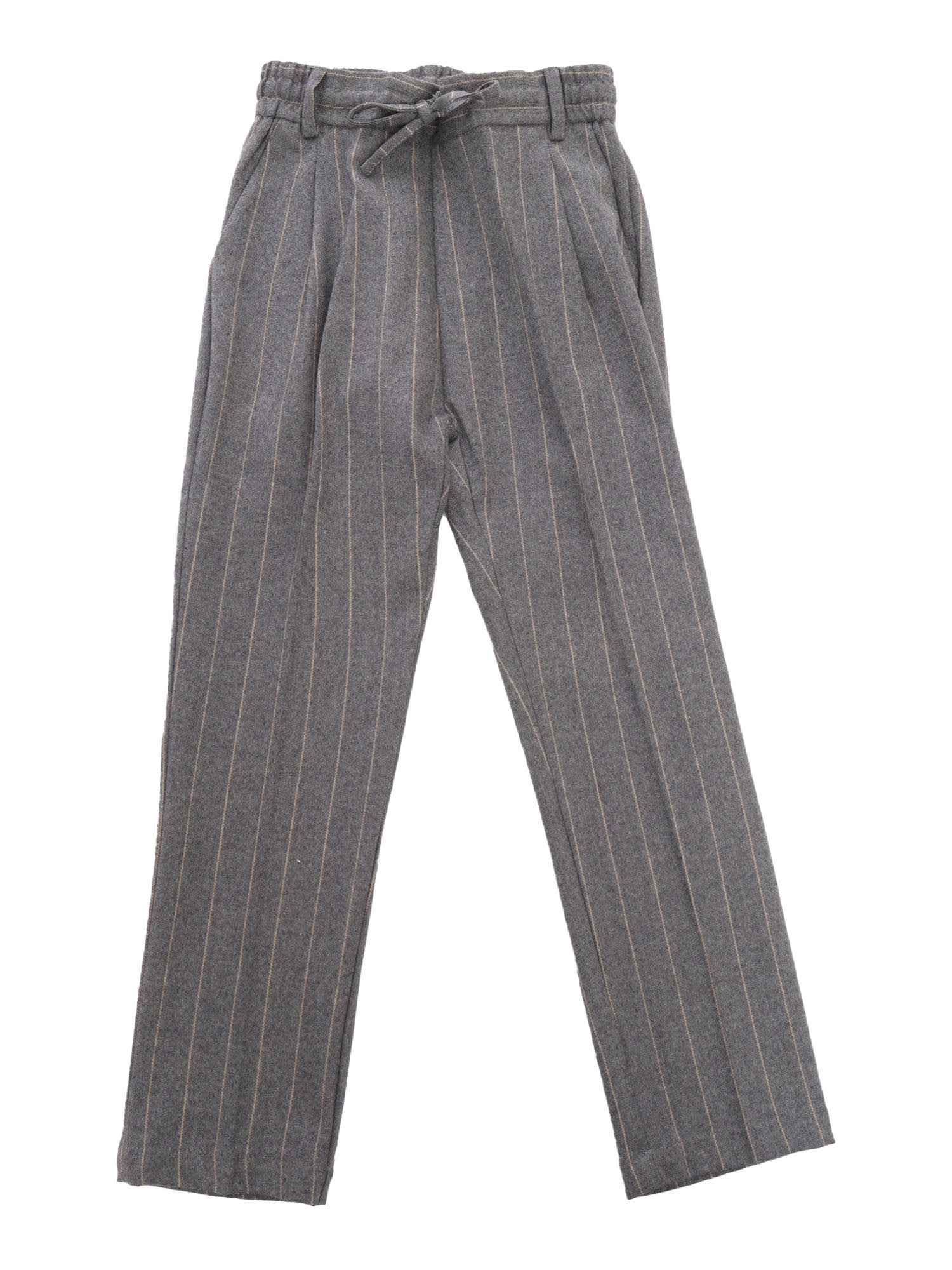 Shop Paolo Pecora Pinstriped Pants In Grey