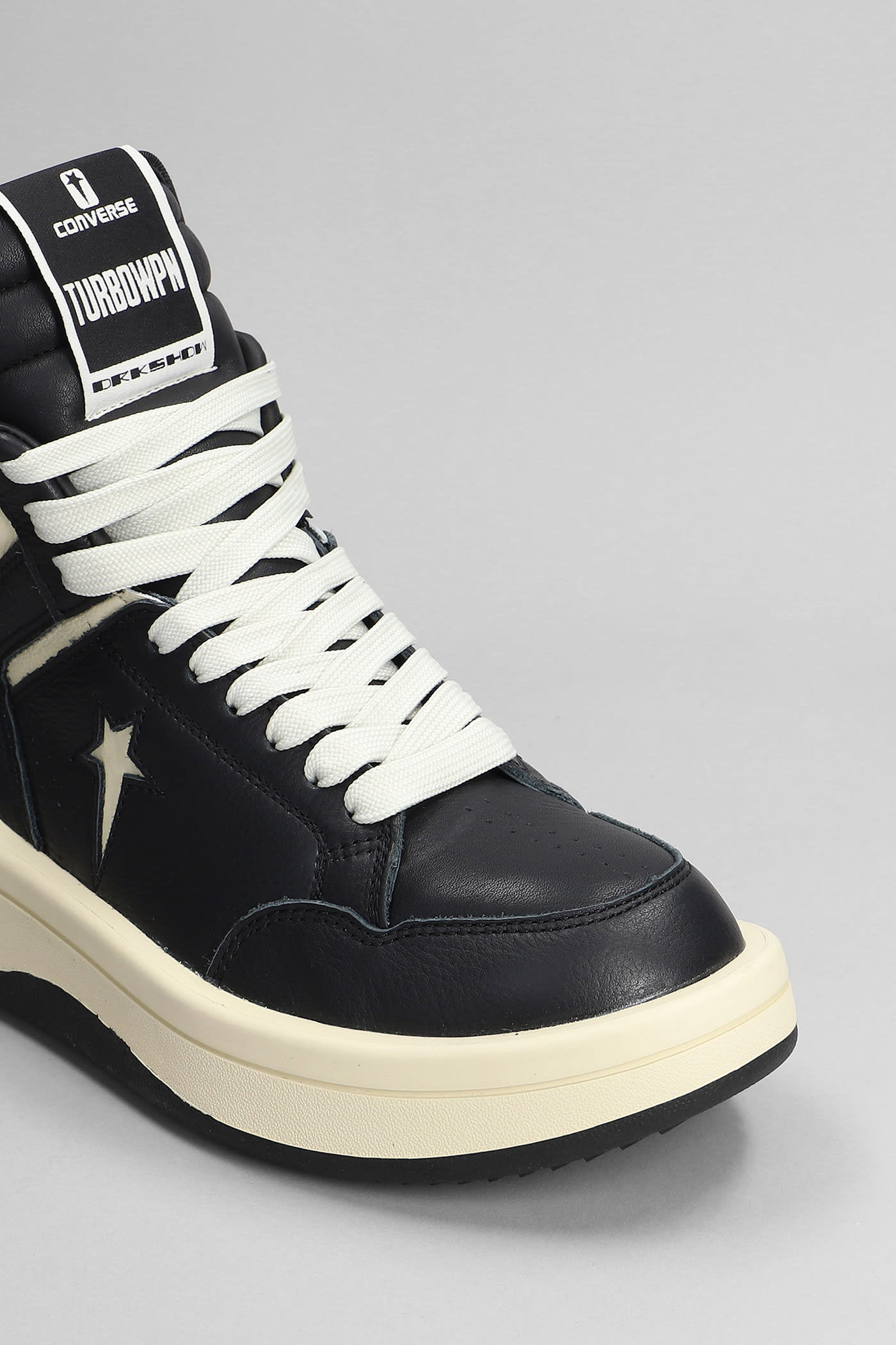 Shop Drkshdw Turbopwn Sneakers In Black Leather