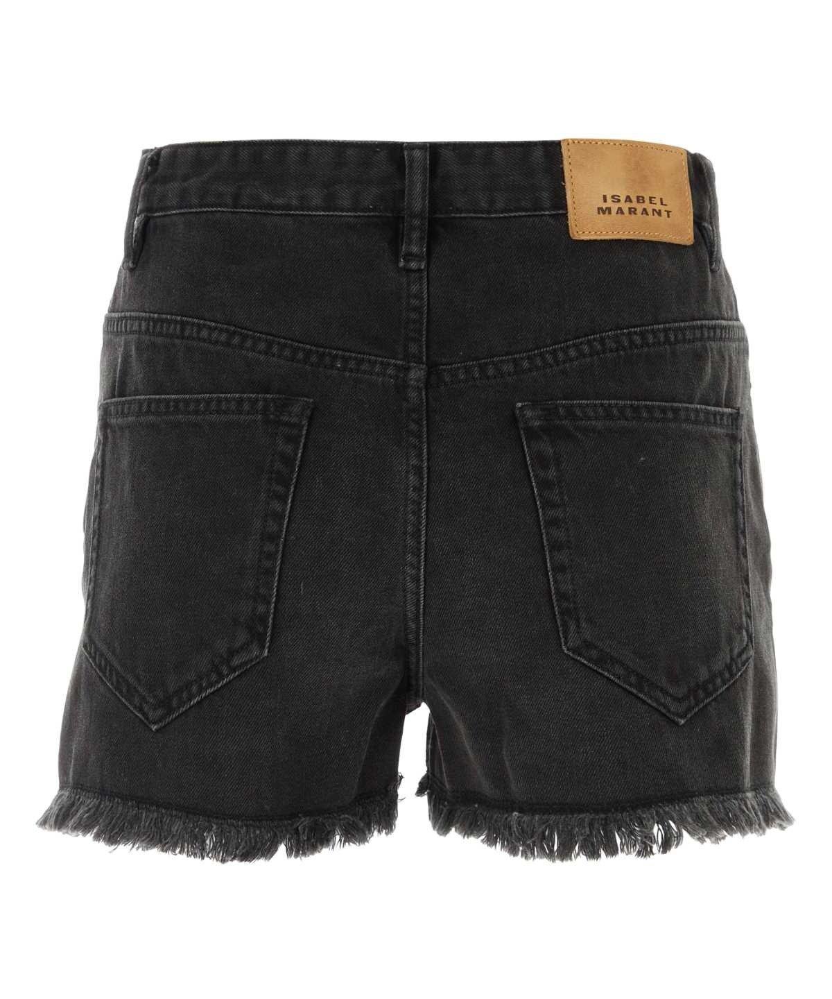 Shop Isabel Marant Belt-looped Denim Shorts In Black