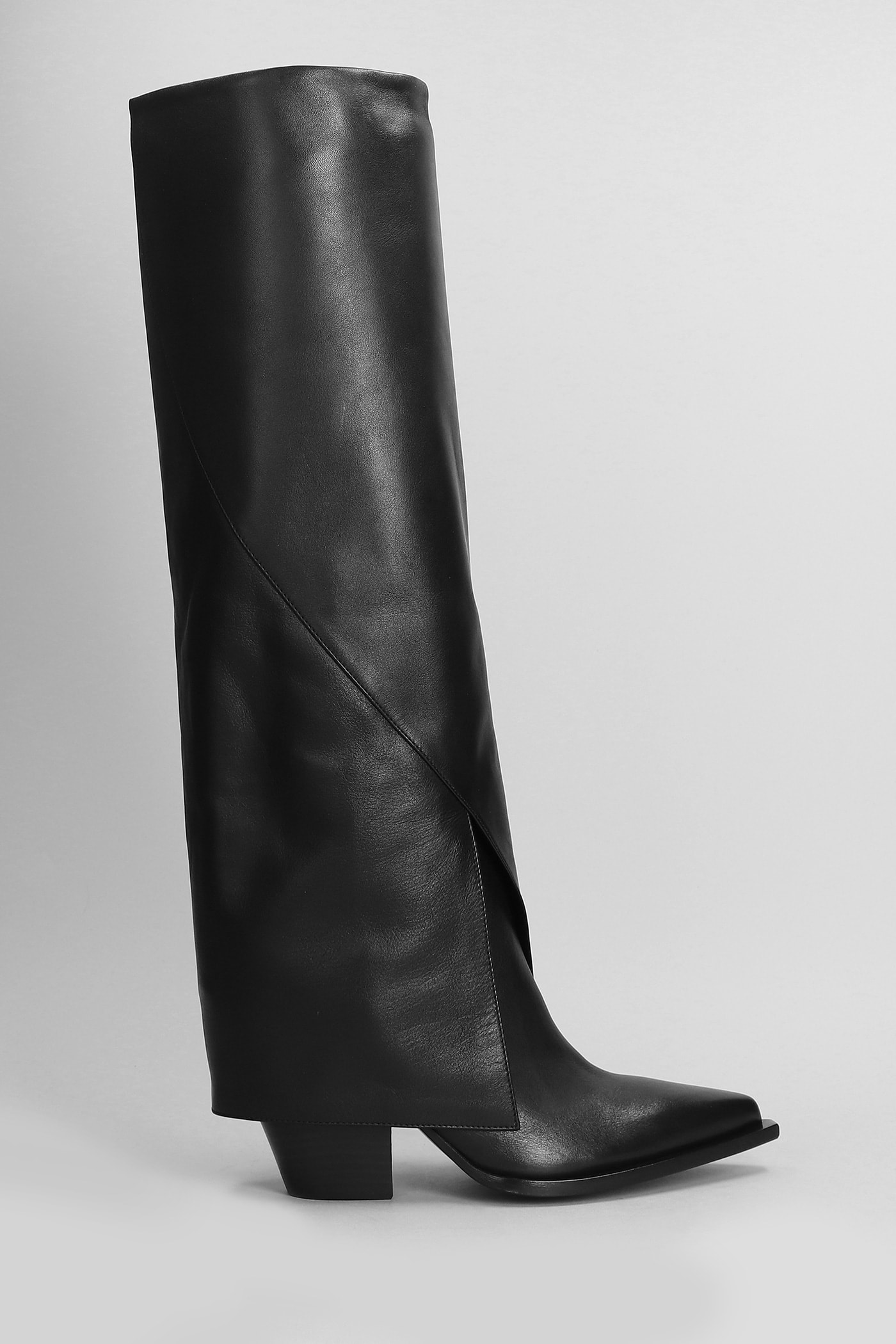 Elena Iachi Texan Boots In Black Leather