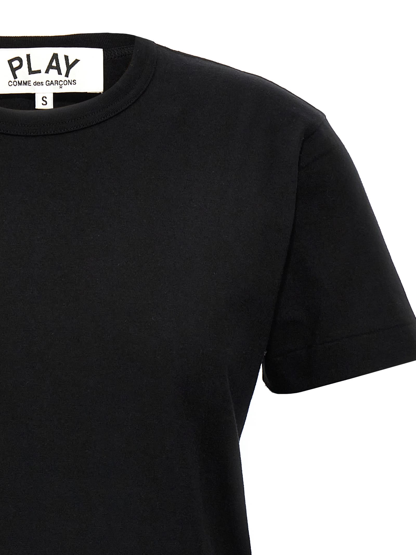 Comme Des Garçons Play Heart Patch T-shirt In Black