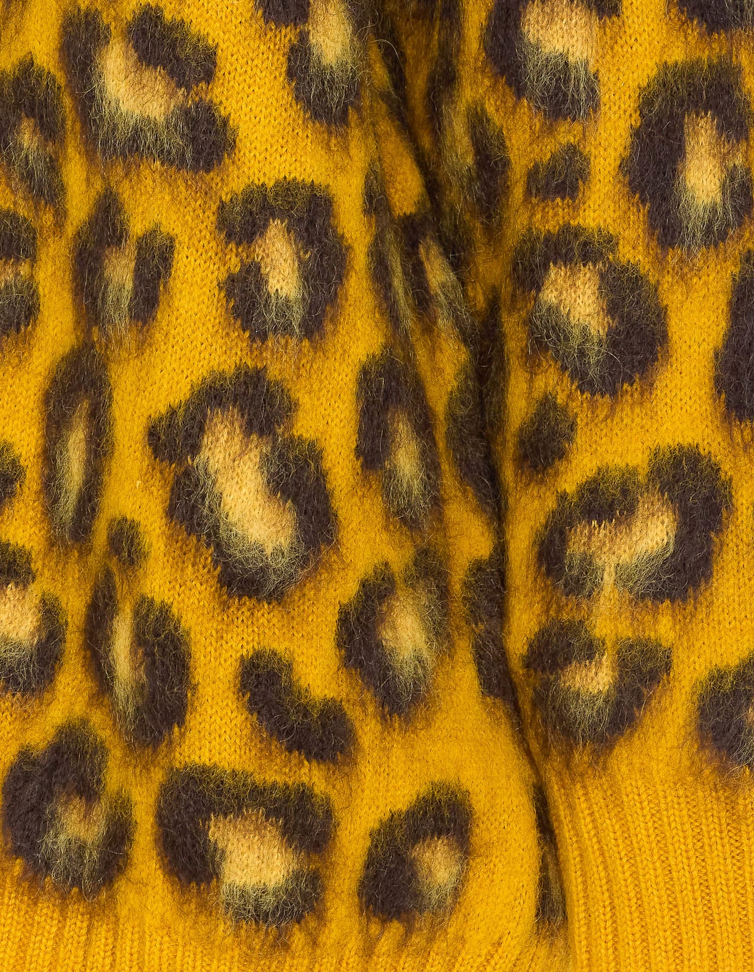 Bottega Veneta Womens V-neck Leopard Wool-blend Cardigan Egg Yolk Fondant In Orange