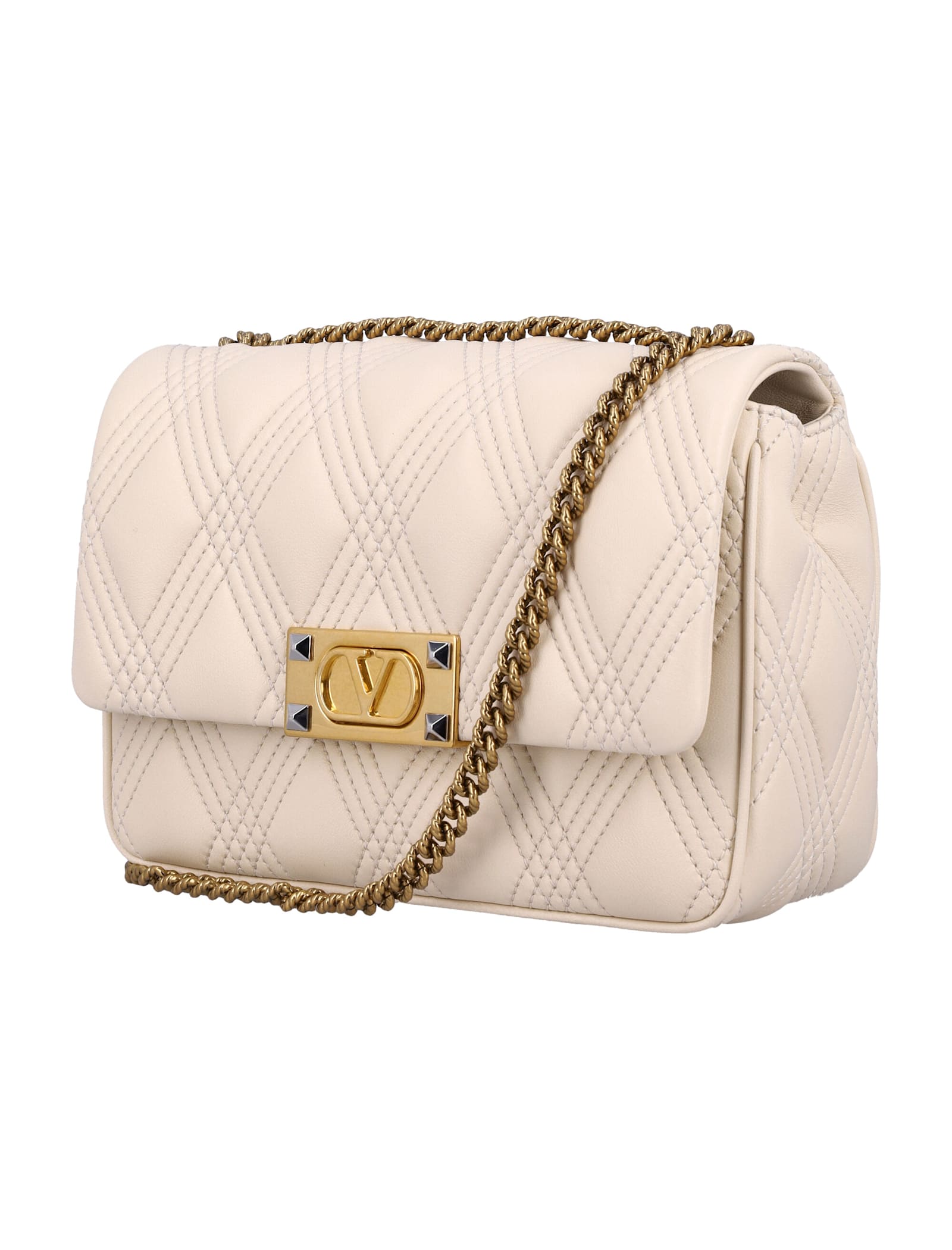 Valentino Garavani Quiltie 67 Medium Shoulder Bag In Pink