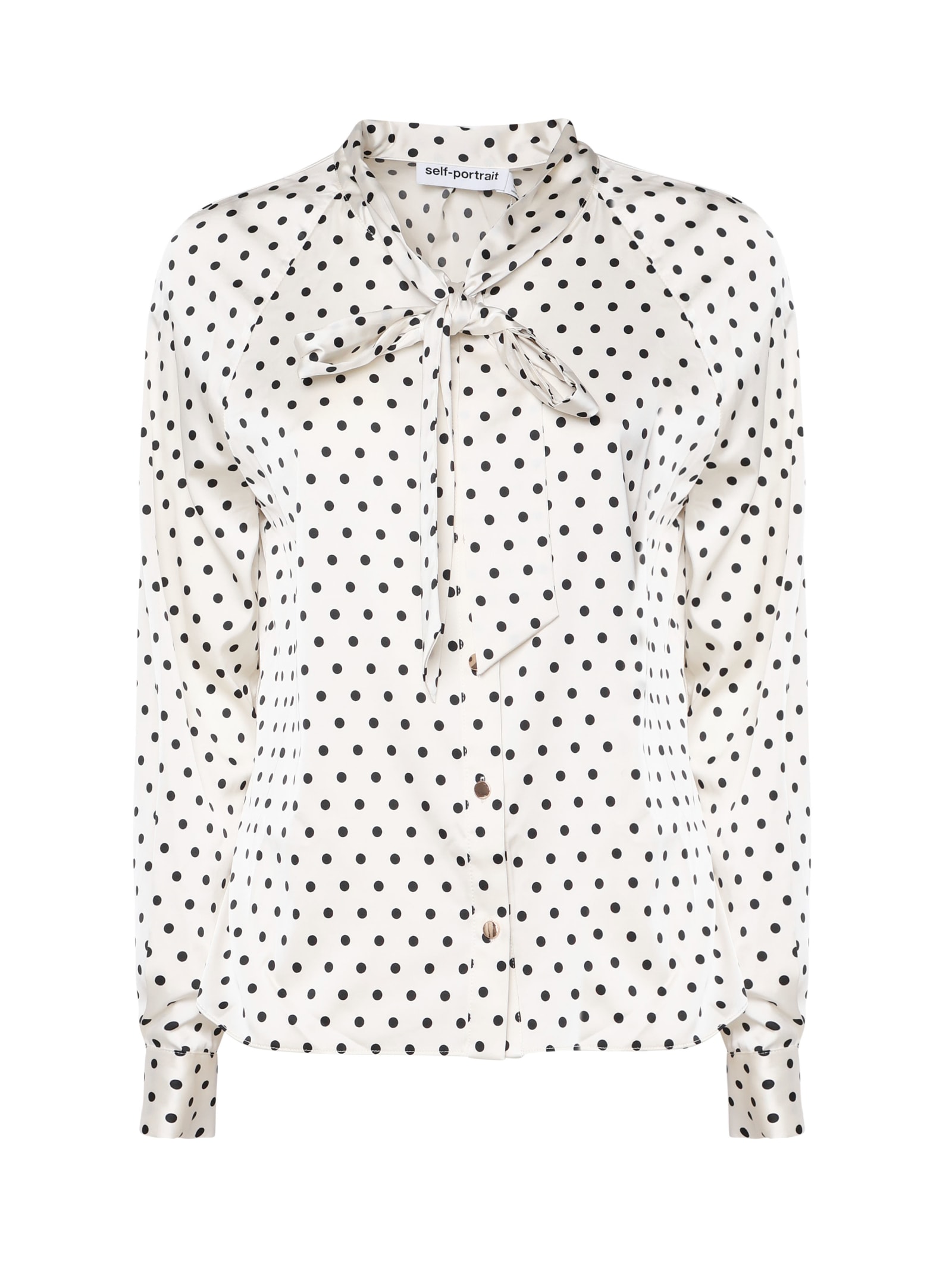 Polka Dot Blouse With Sash Around The Neck