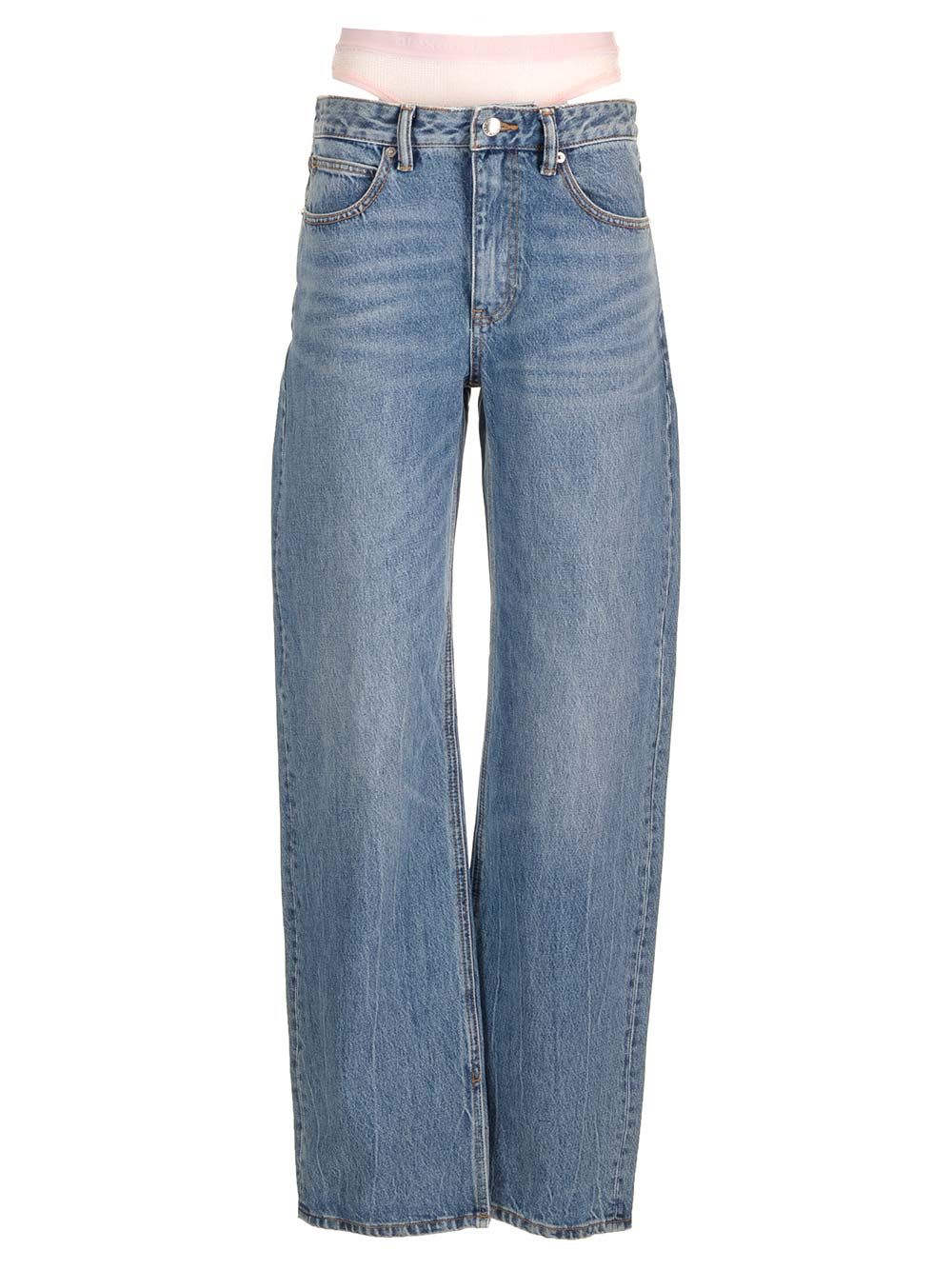 Shop Alexander Wang Straight Leg Jeans In Blue